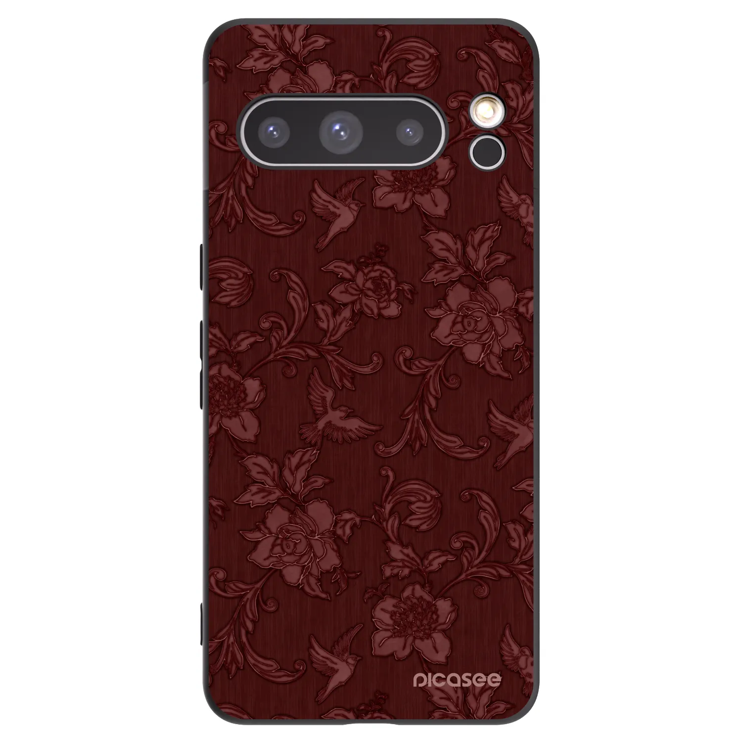 Picasee Μαύρη θήκη σιλικόνης για Google Pixel 8 Pro - Red Elegance