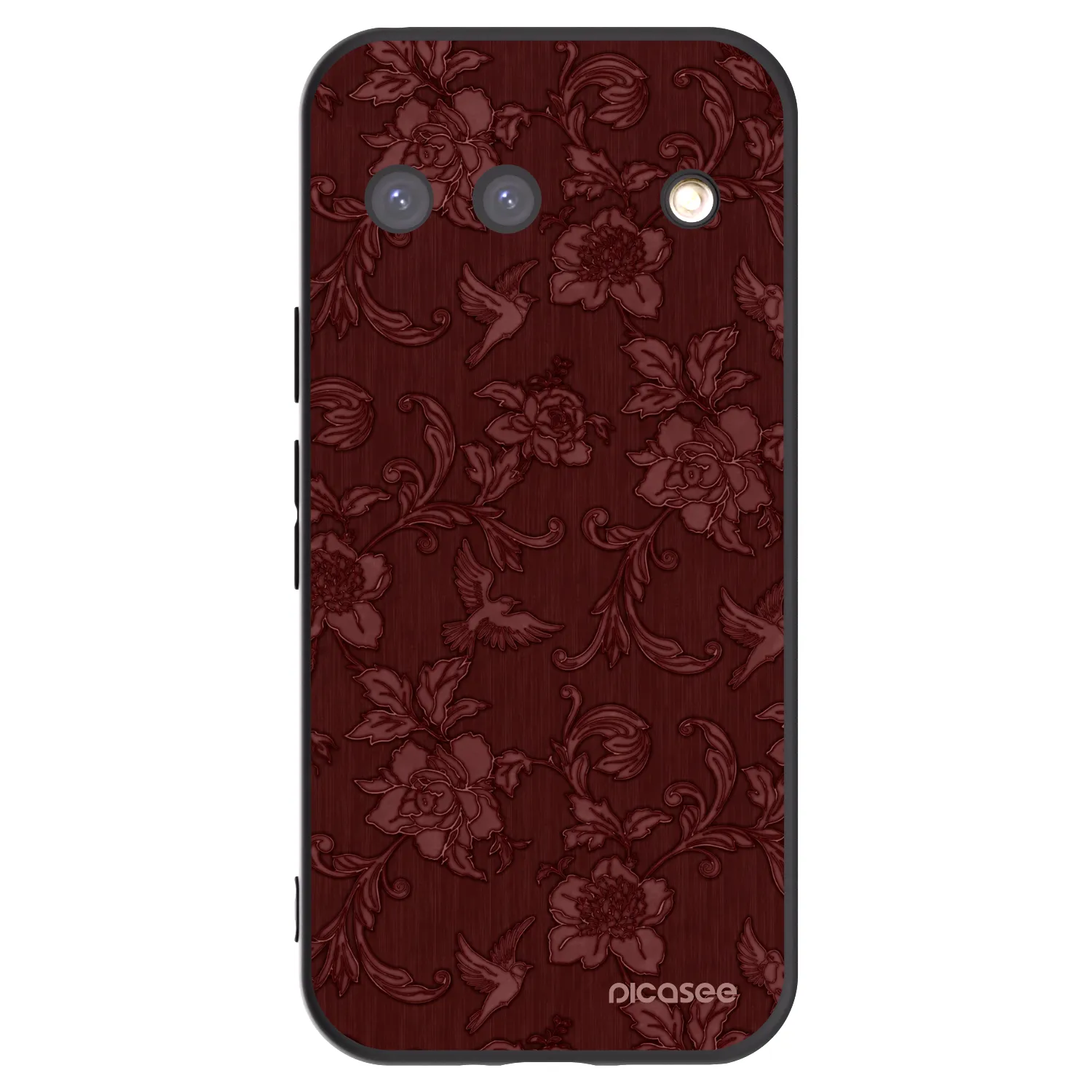 Picasee Μαύρη θήκη σιλικόνης για Google Pixel 9 - Red Elegance