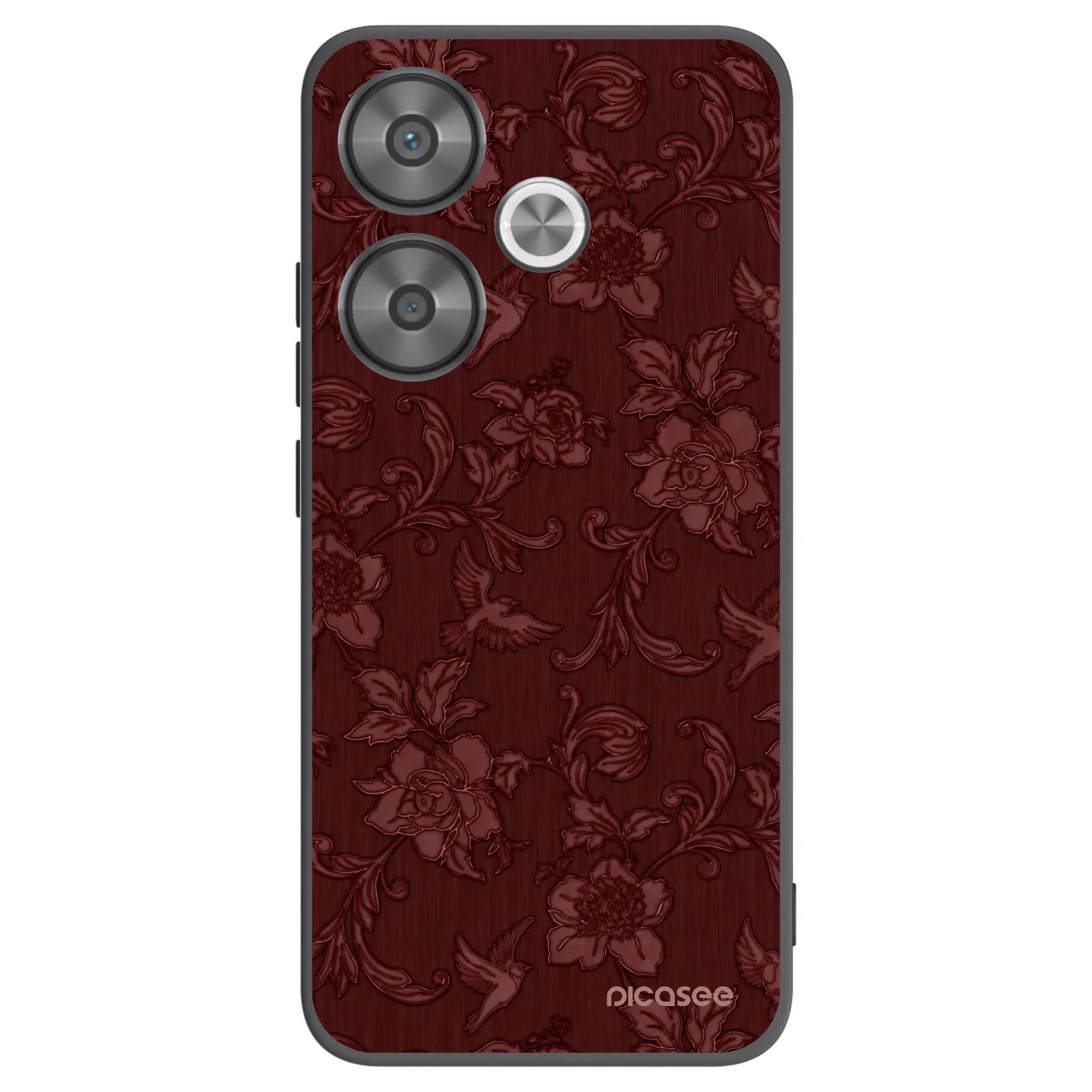 Picasee Μαύρη θήκη σιλικόνης για Xiaomi Poco F6 - Red Elegance