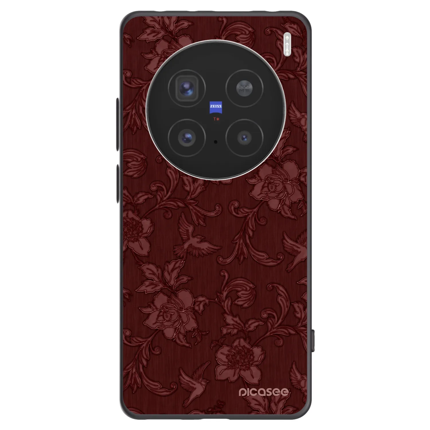 Picasee Μαύρη θήκη σιλικόνης για Vivo X200 Pro - Red Elegance