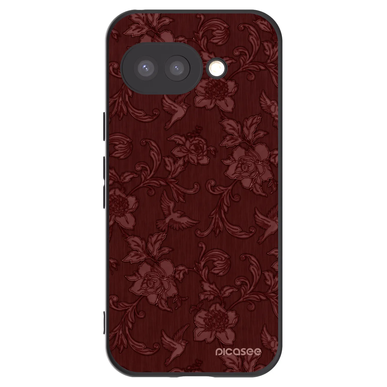Picasee Μαύρη θήκη σιλικόνης για Google Pixel 9a - Red Elegance