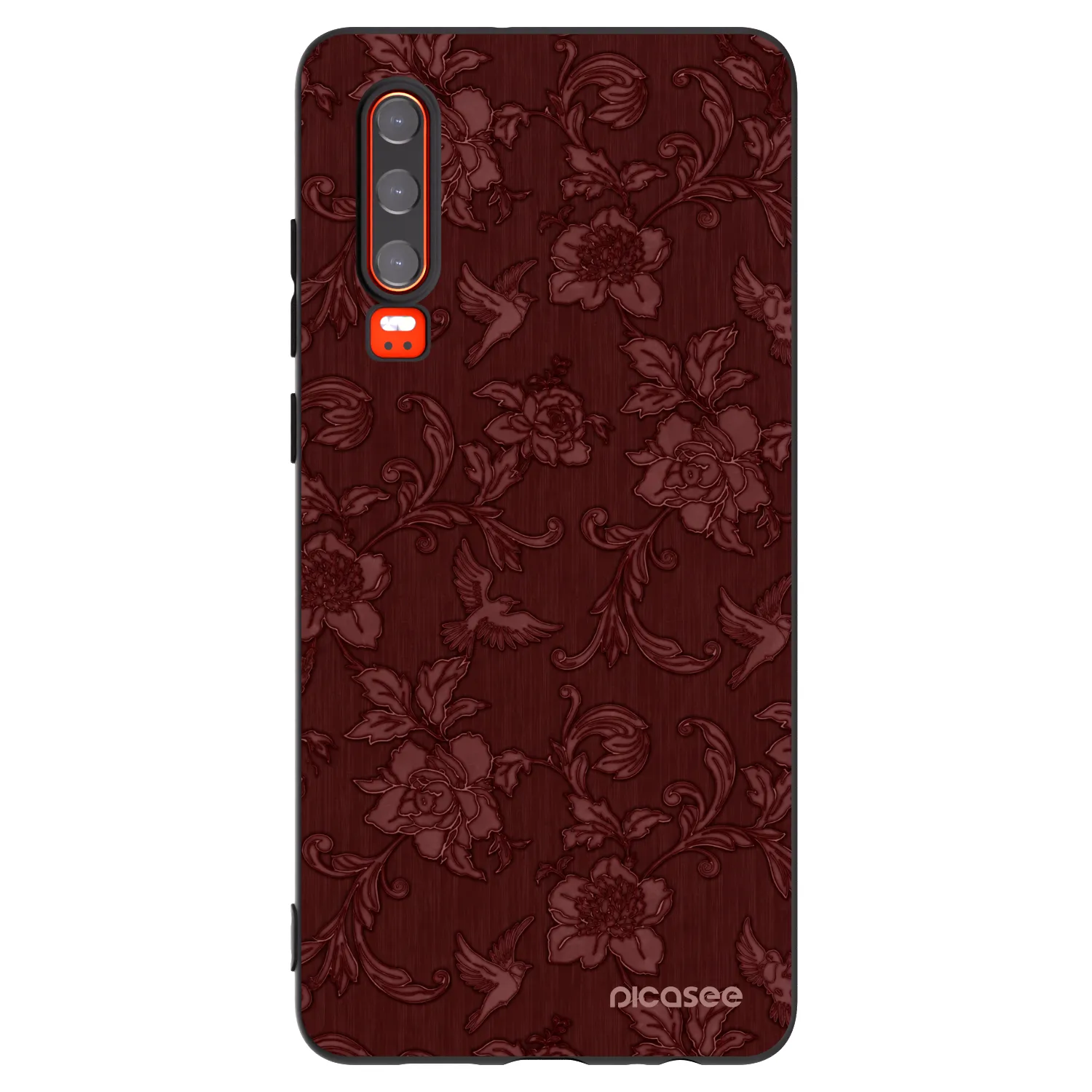 Picasee Μαύρη θήκη σιλικόνης για Huawei P30 - Red Elegance
