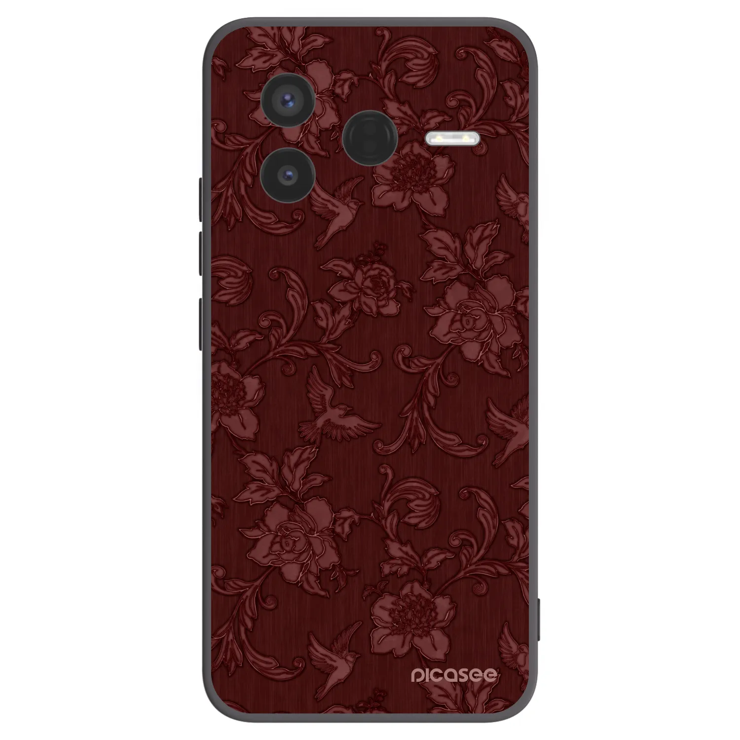 Picasee Μαύρη θήκη σιλικόνης για Xiaomi Poco F7 Pro 5G - Red Elegance