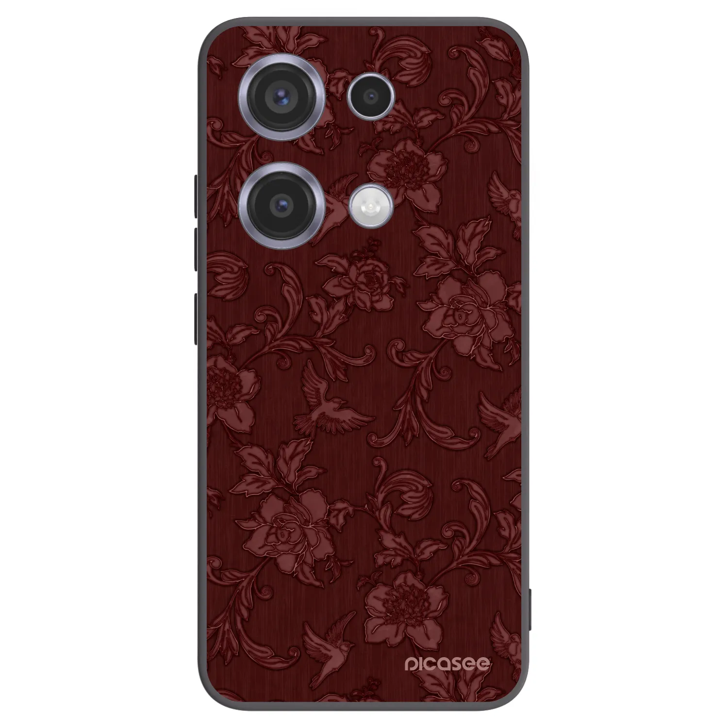 Picasee Μαύρη θήκη σιλικόνης για Xiaomi Redmi Note 14S - Red Elegance