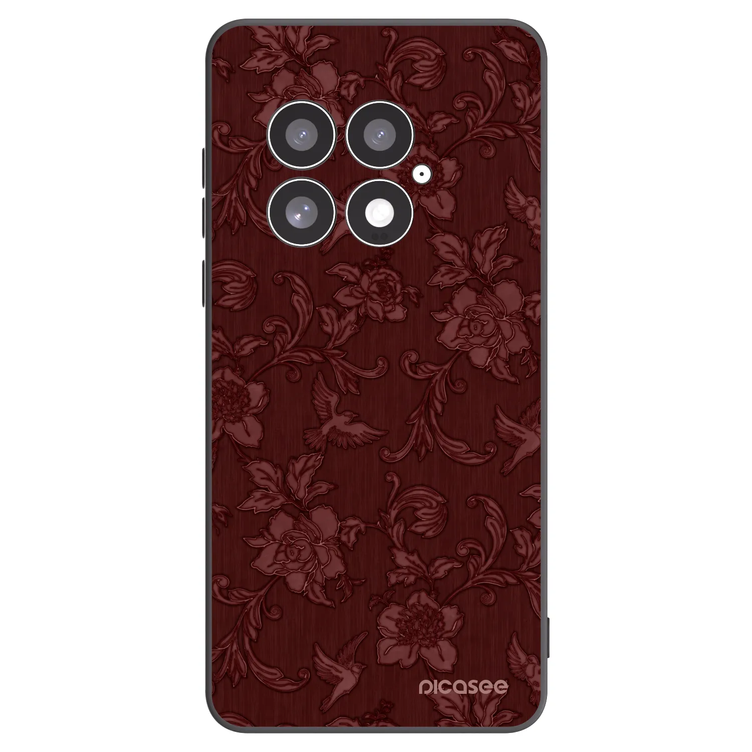 Picasee Μαύρη θήκη σιλικόνης για OnePlus 13 5G - Red Elegance