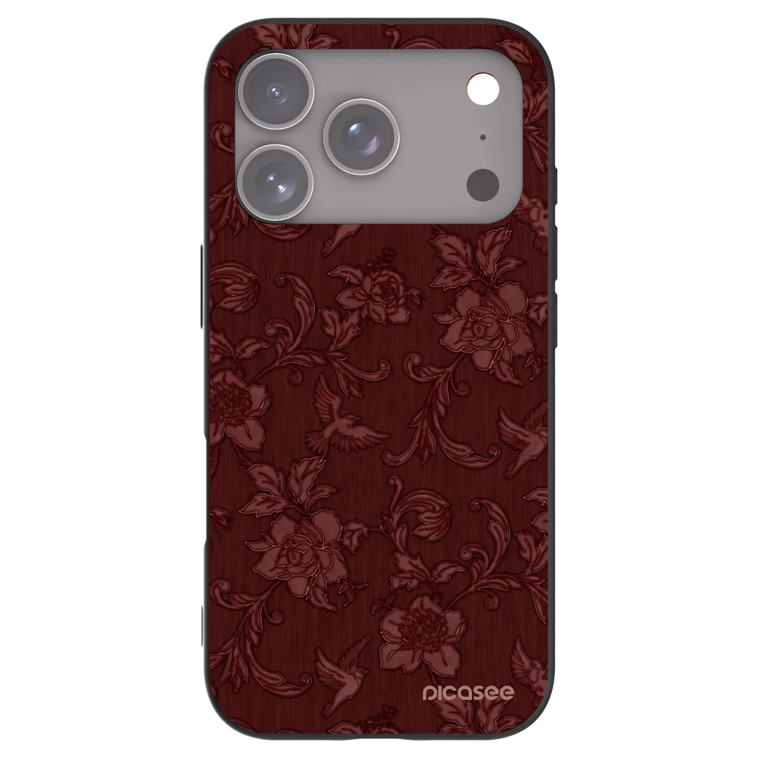 Picasee Μαύρη θήκη σιλικόνης για Apple iPhone 17 Pro - Red Elegance