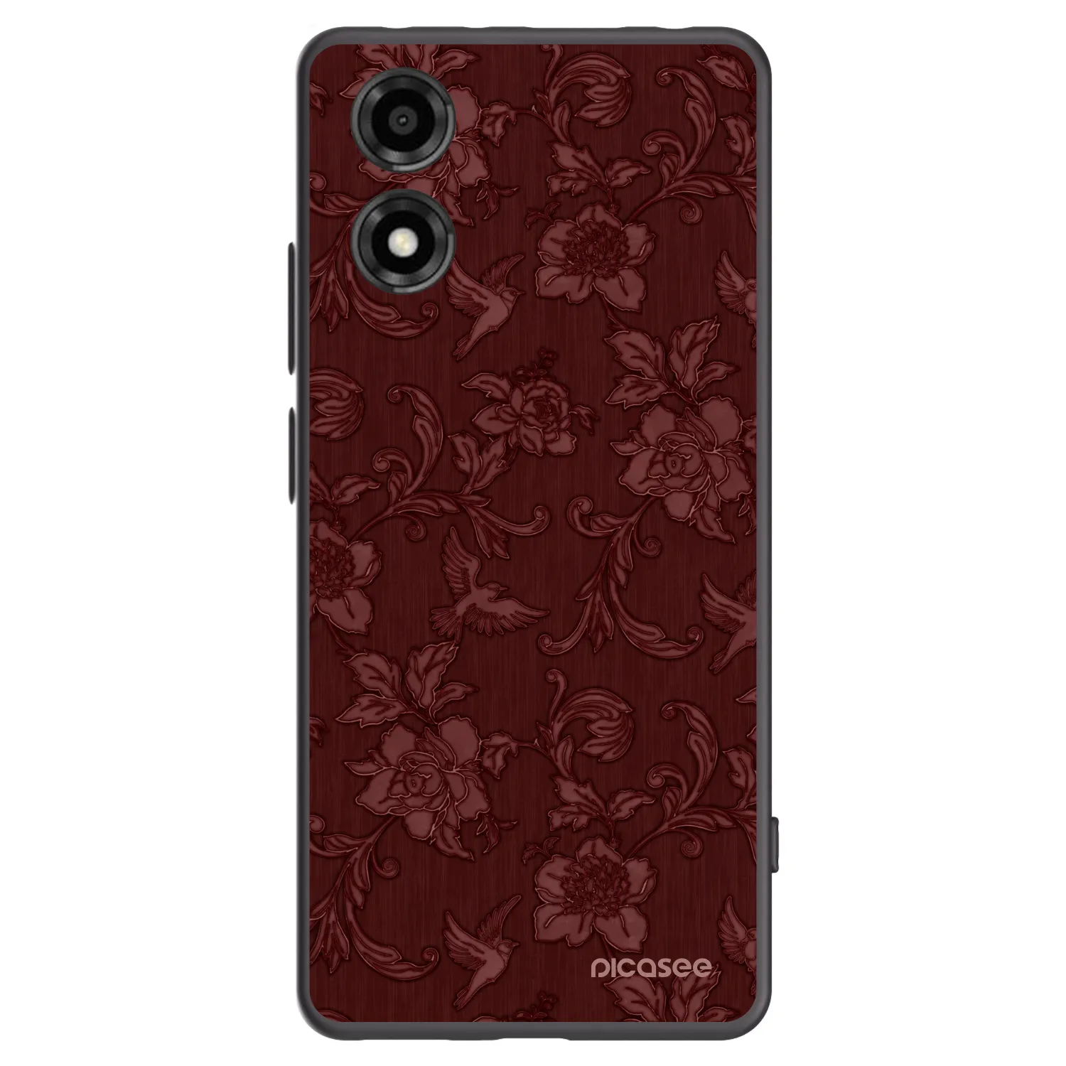 Picasee Μαύρη θήκη σιλικόνης για Motorola Moto E14 - Red Elegance