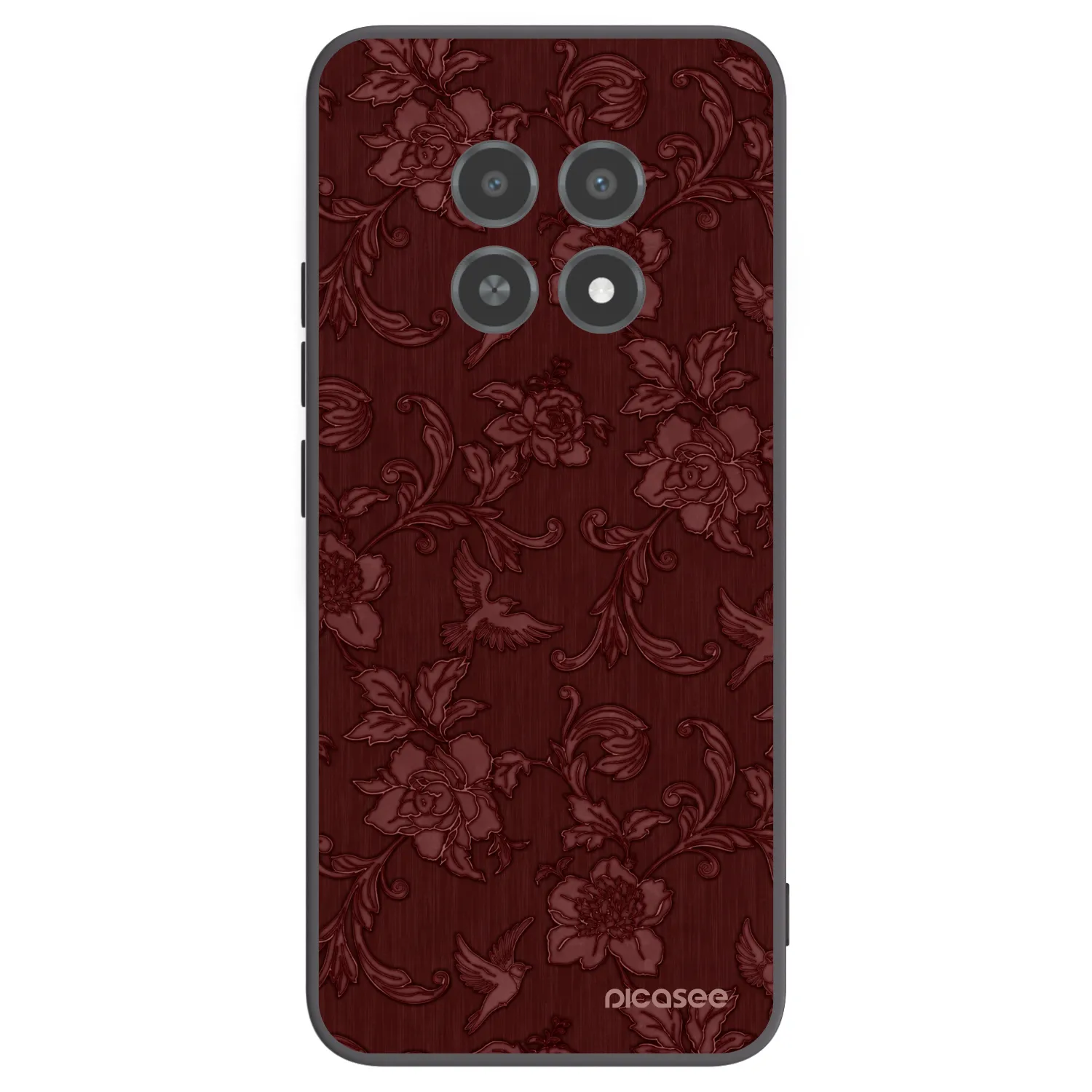 Picasee Μαύρη θήκη σιλικόνης για Realme 12X - Red Elegance