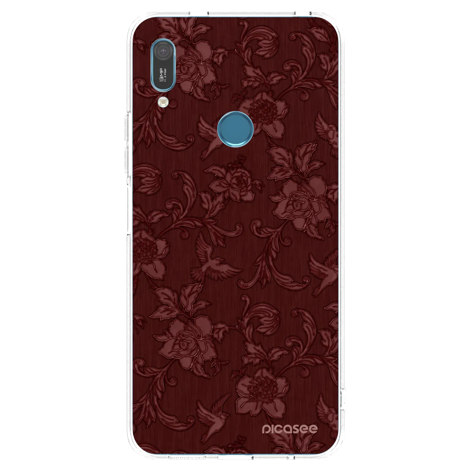 Picasee διαφανής θήκη σιλικόνης Huawei Y6 2019 - Red Elegance
