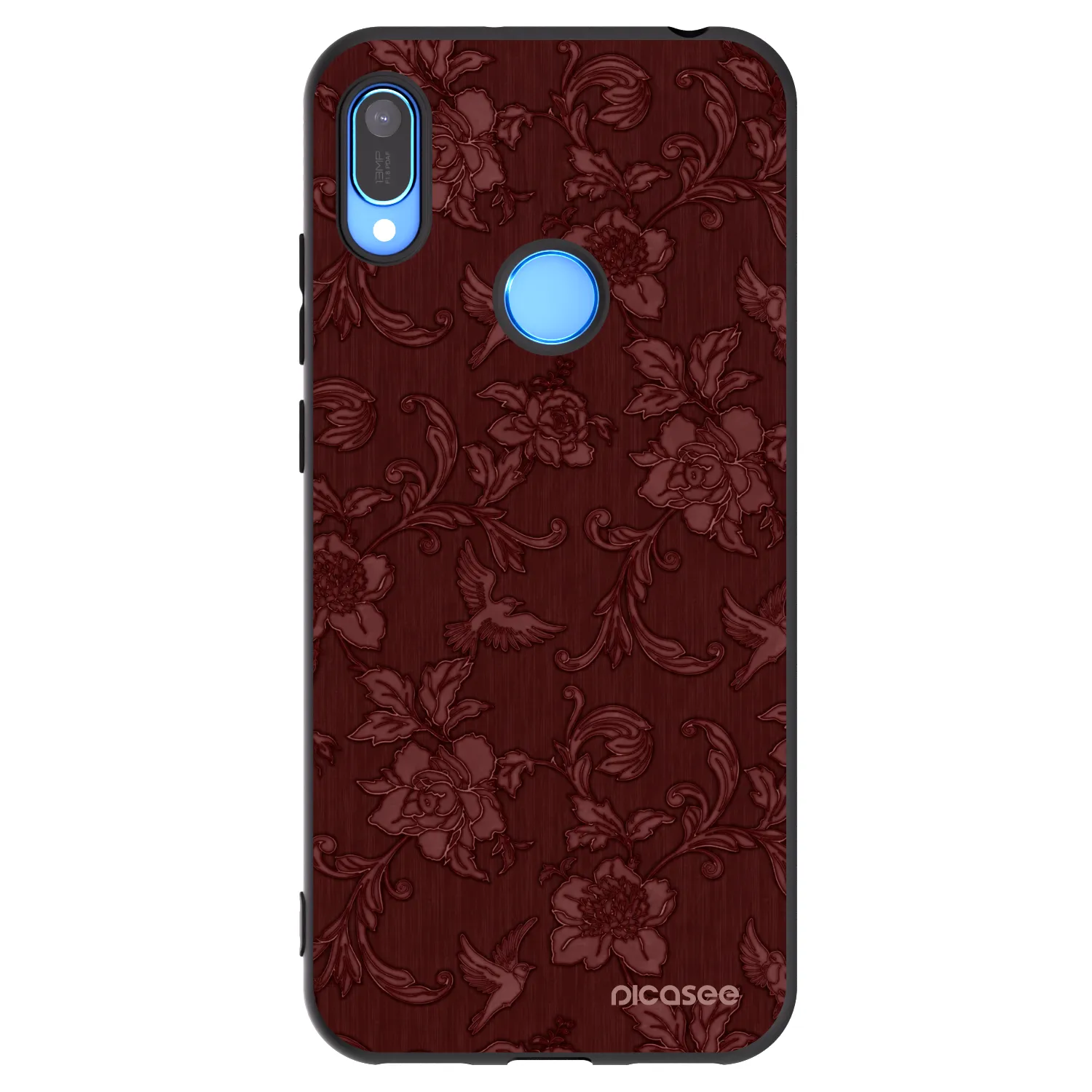 Picasee Μαύρη θήκη σιλικόνης για Huawei Y6 2019 - Red Elegance
