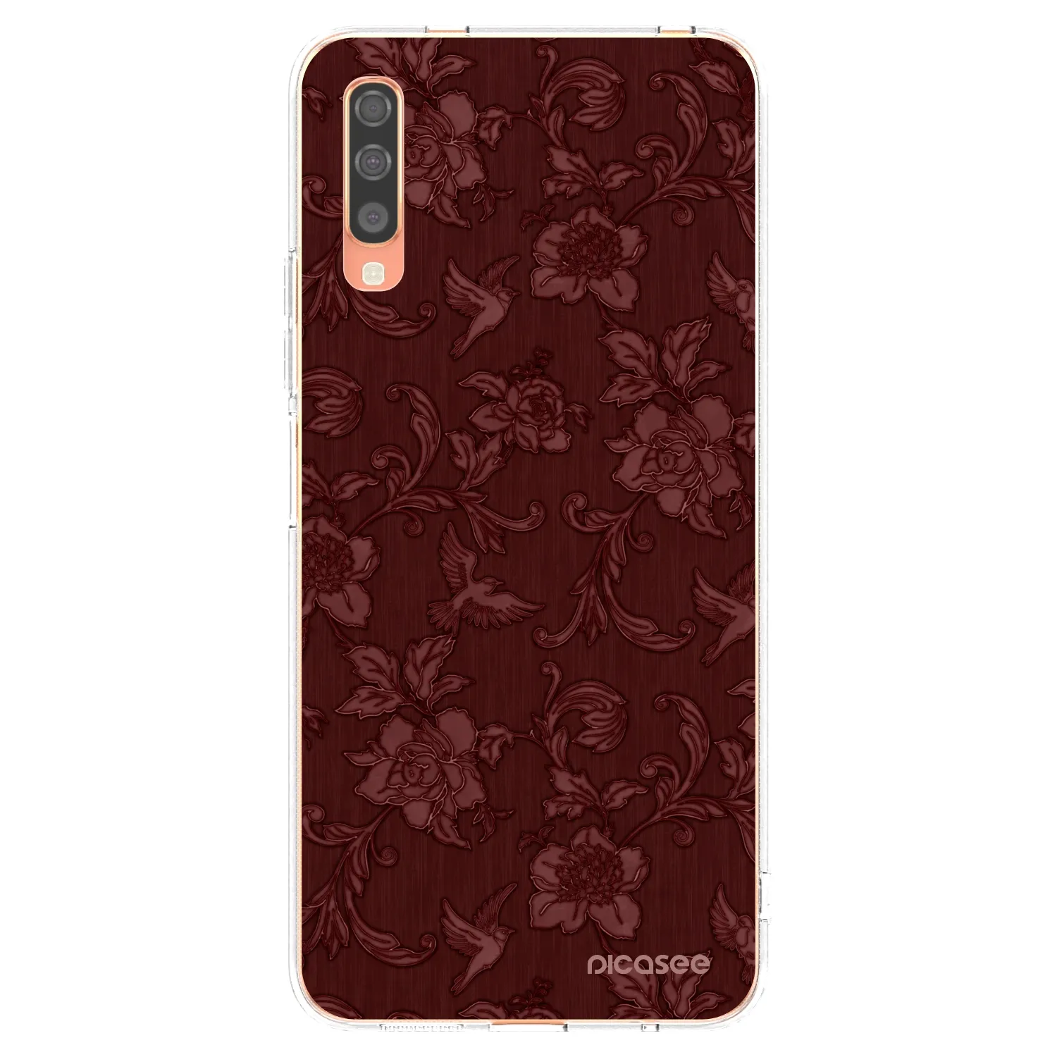 Picasee διαφανής θήκη σιλικόνης Samsung Galaxy A70 A705F - Red Elegance