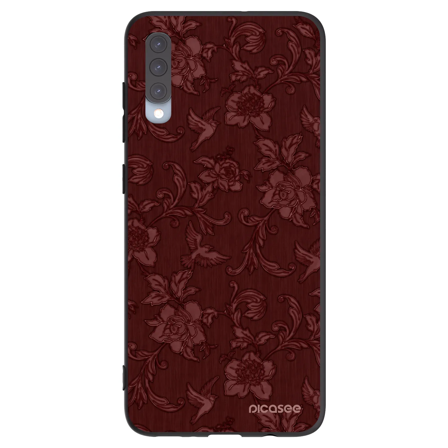 Picasee Μαύρη θήκη σιλικόνης για Samsung Galaxy A70 A705F - Red Elegance