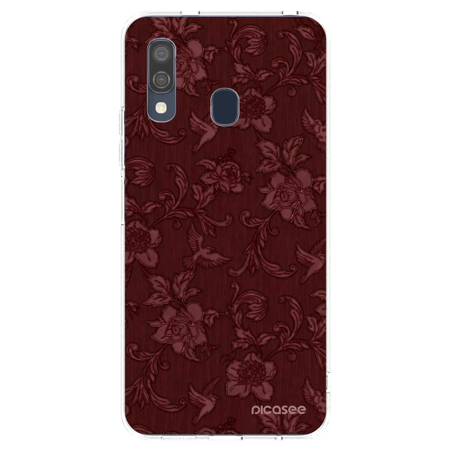 Picasee διαφανής θήκη σιλικόνης Samsung Galaxy A40 A405F - Red Elegance
