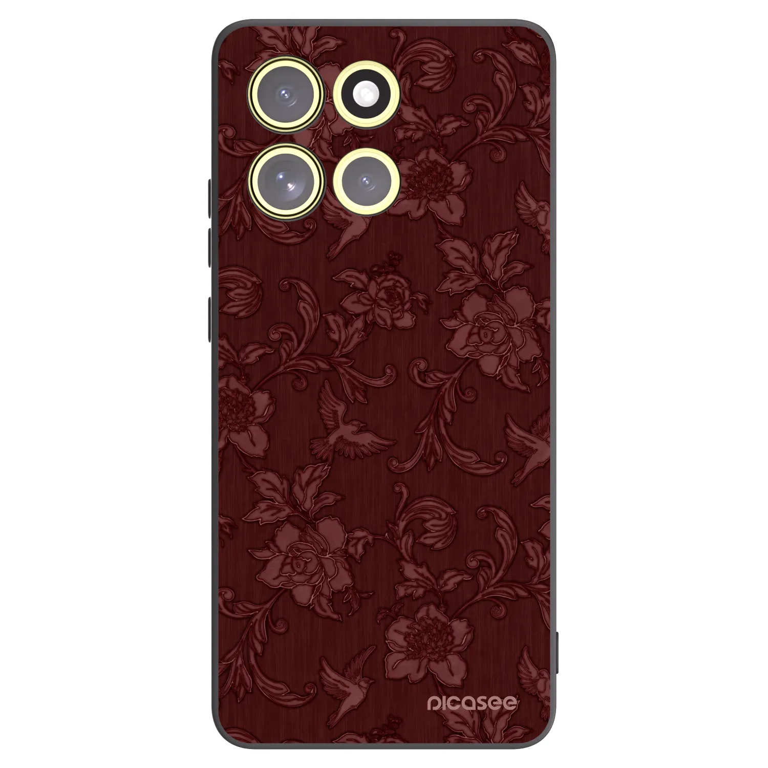 Picasee Μαύρη θήκη σιλικόνης για Motorola Moto G86 5G - Red Elegance