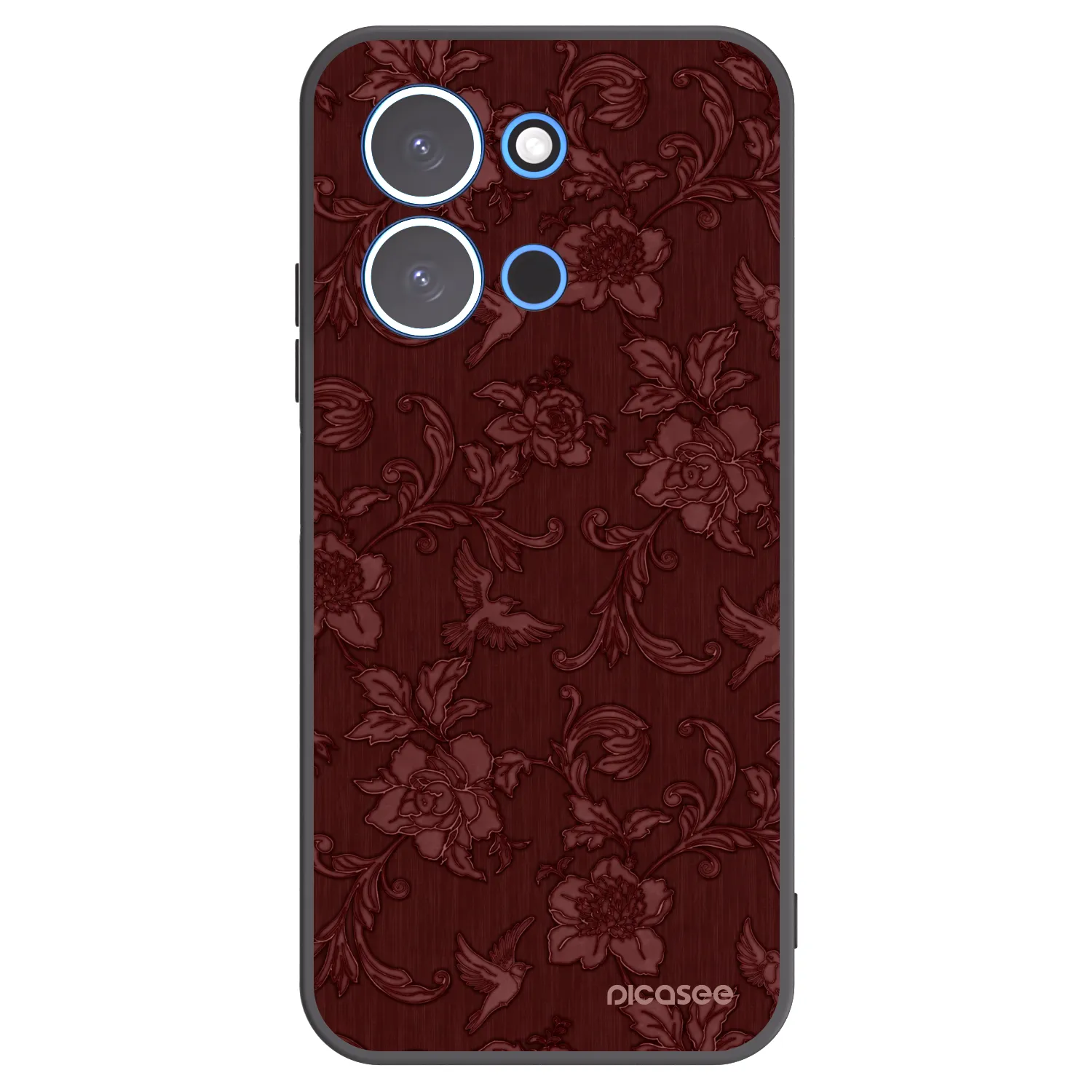 Picasee Μαύρη θήκη σιλικόνης για Xiaomi Redmi 15C 4G - Red Elegance