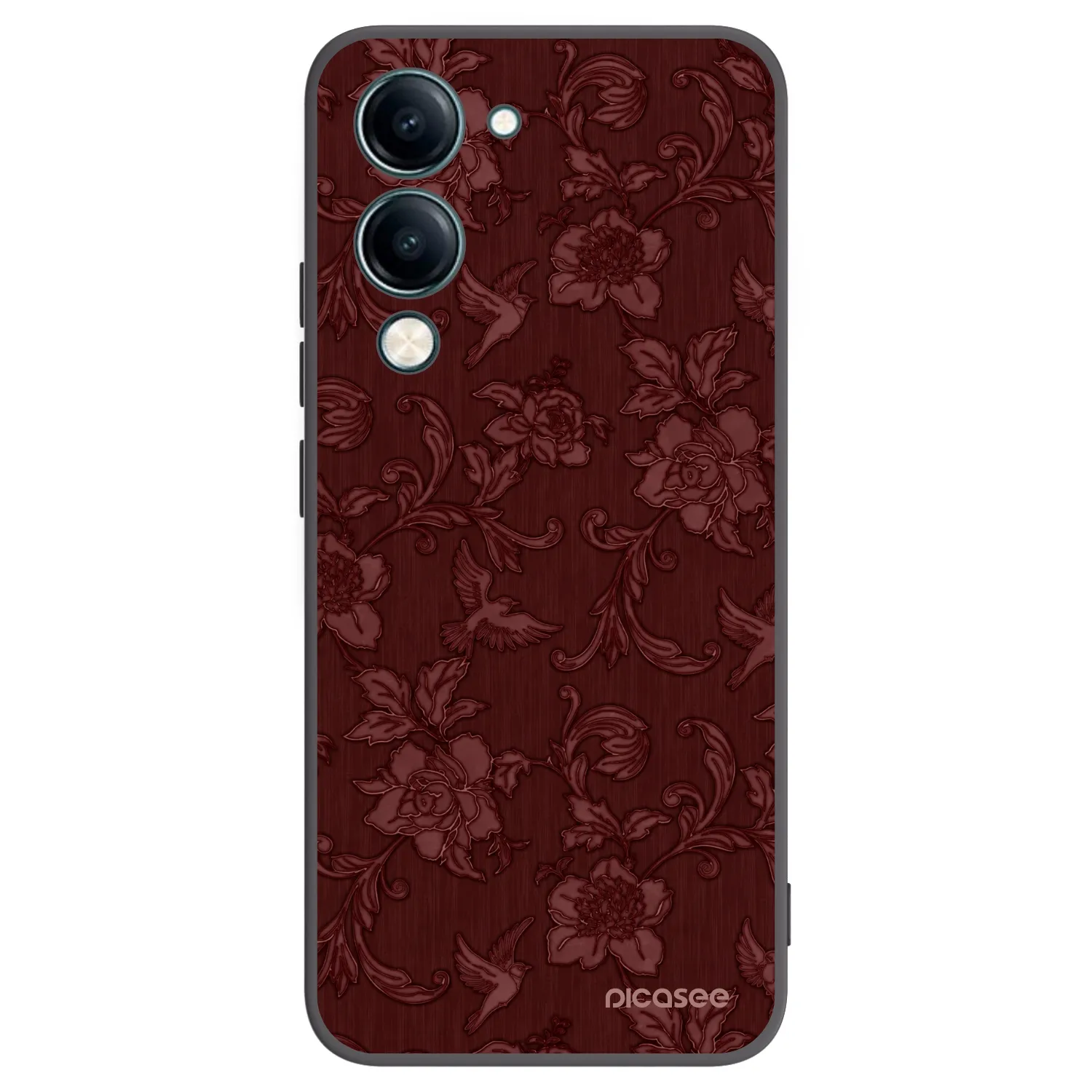 Picasee Μαύρη θήκη σιλικόνης για Vivo Y29s 5G - Red Elegance