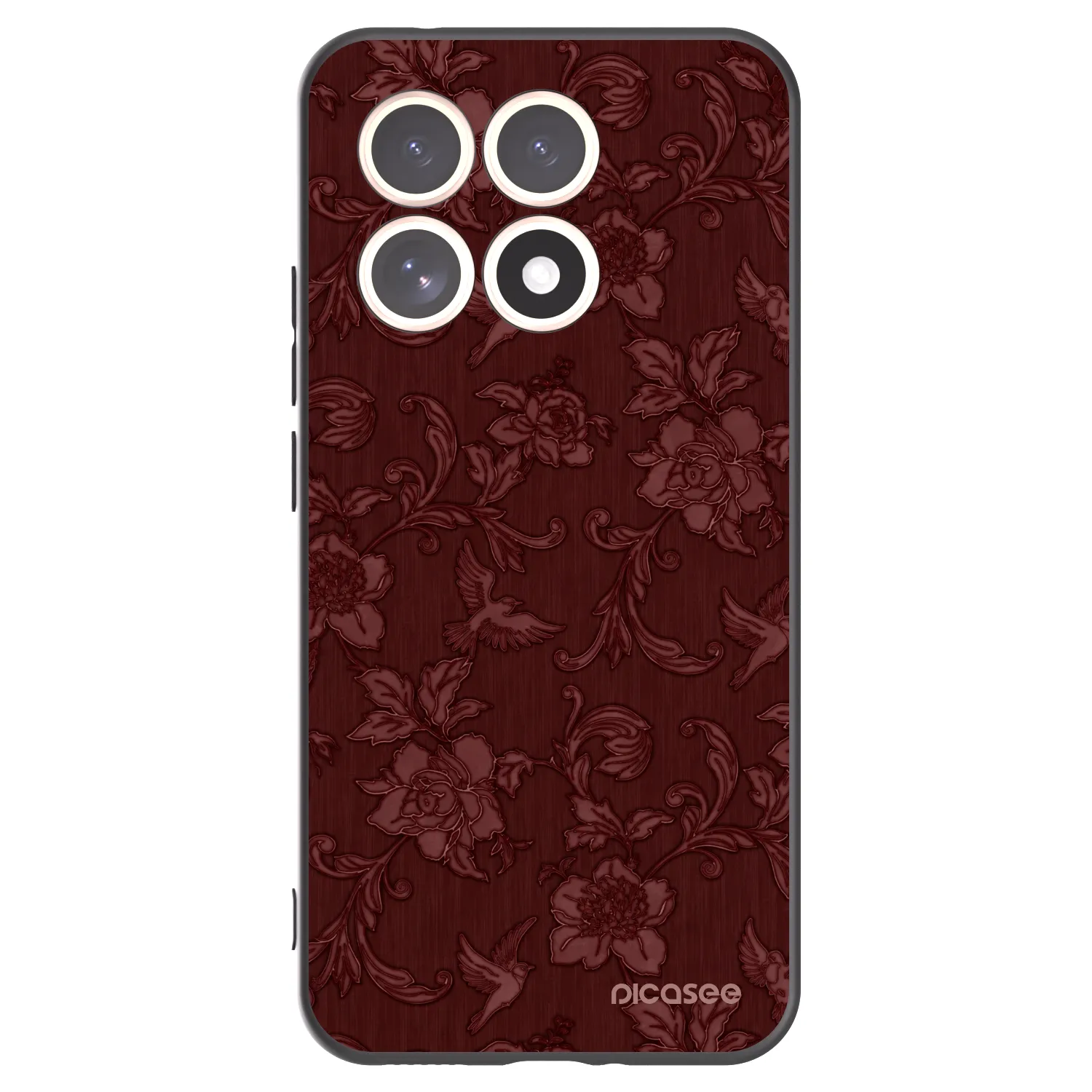 Picasee Μαύρη θήκη σιλικόνης για Xiaomi 15T - Red Elegance