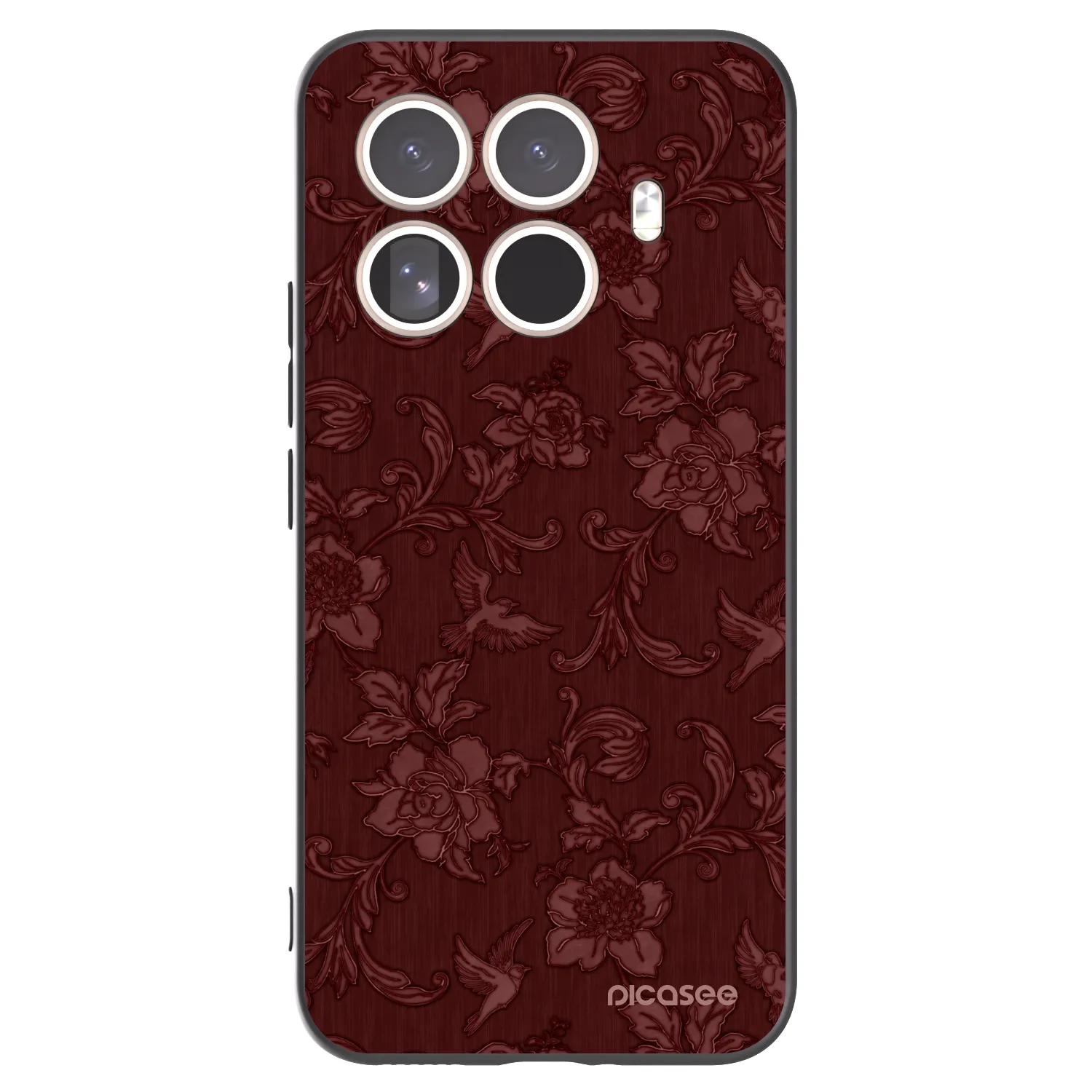 Picasee Μαύρη θήκη σιλικόνης για Xiaomi 15T Pro - Red Elegance