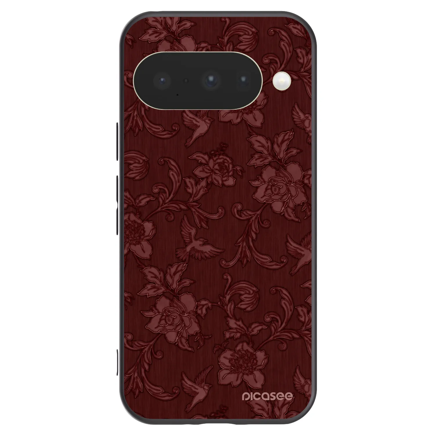 Picasee Μαύρη θήκη σιλικόνης για Google Pixel 10 - Red Elegance