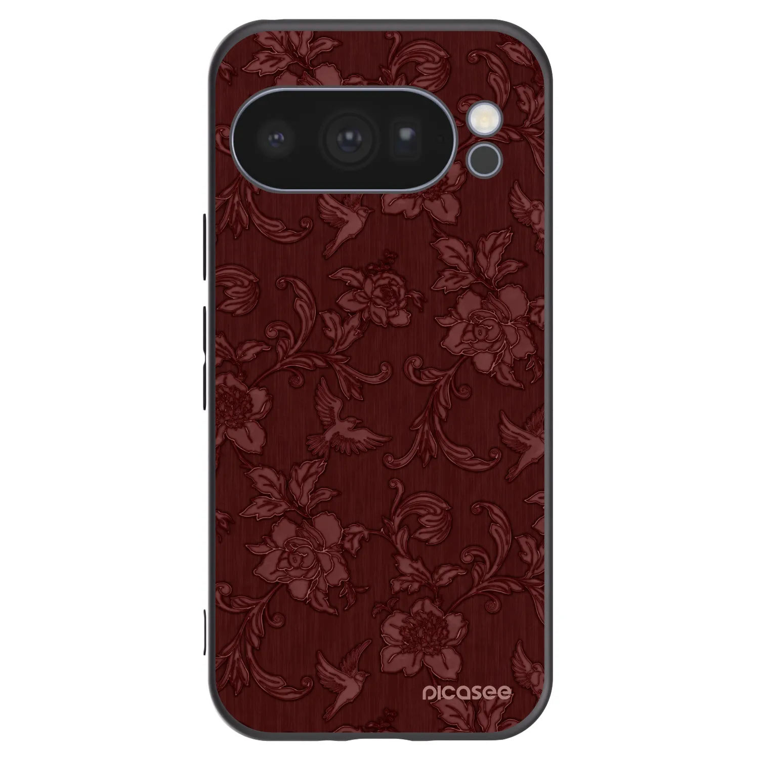 Picasee Μαύρη θήκη σιλικόνης για Google Pixel 10 Pro - Red Elegance