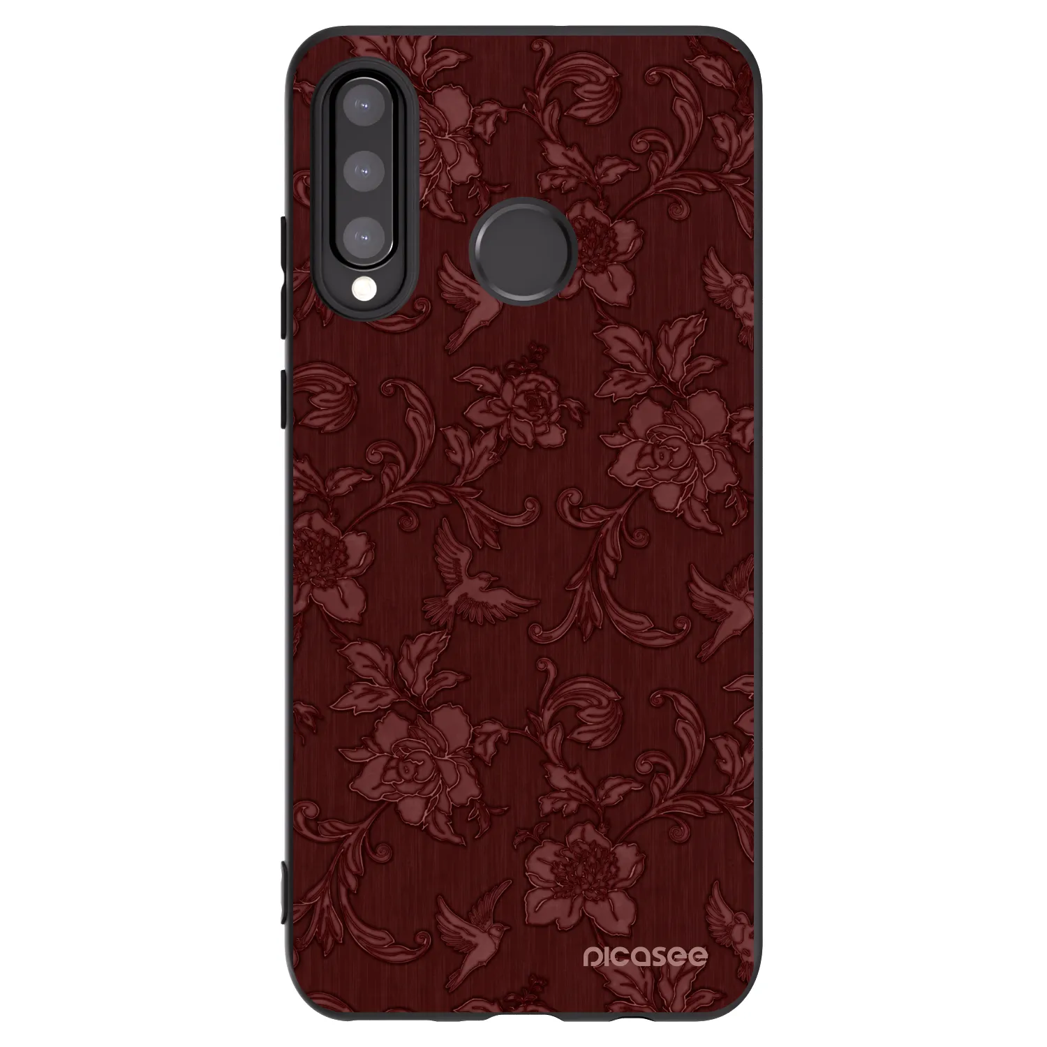 Picasee Μαύρη θήκη σιλικόνης για Huawei P30 Lite - Red Elegance