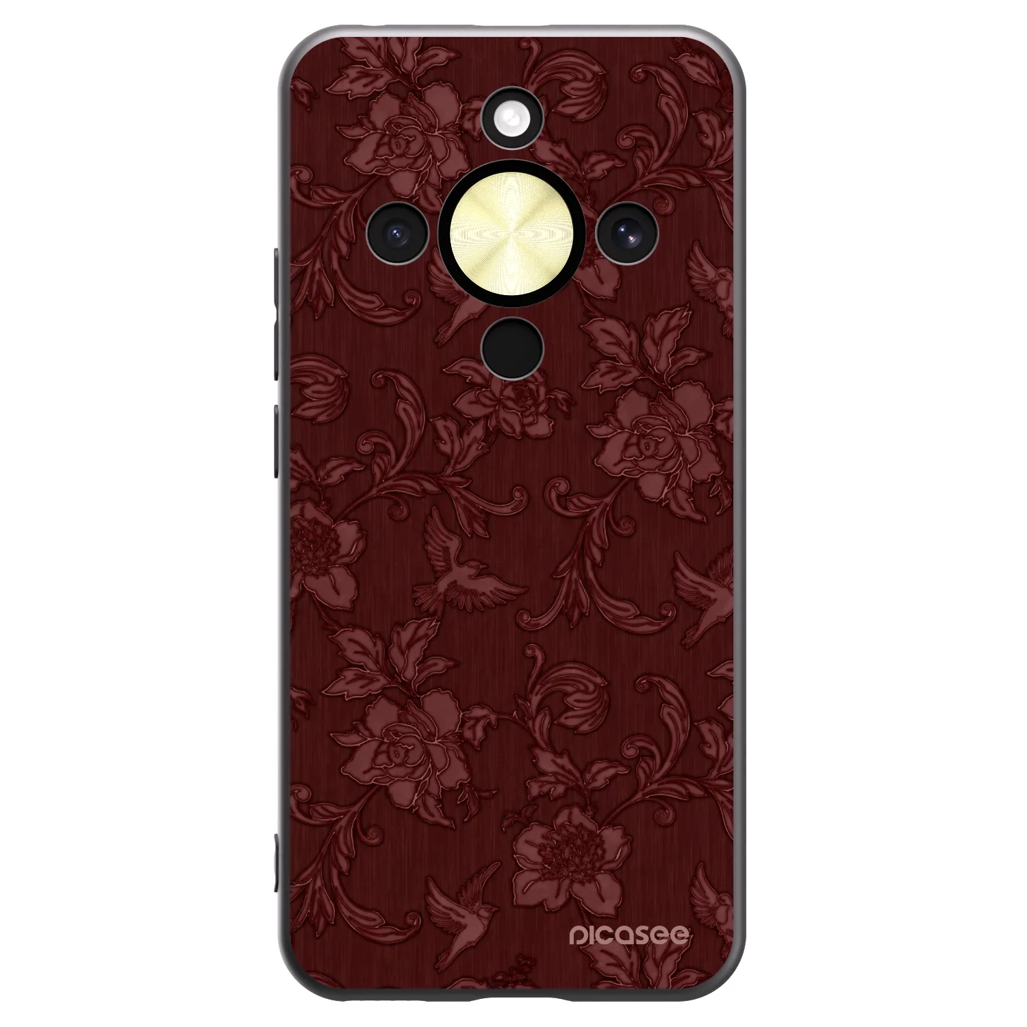 Picasee Μαύρη θήκη σιλικόνης για Honor Magic8 Lite 5G - Red Elegance
