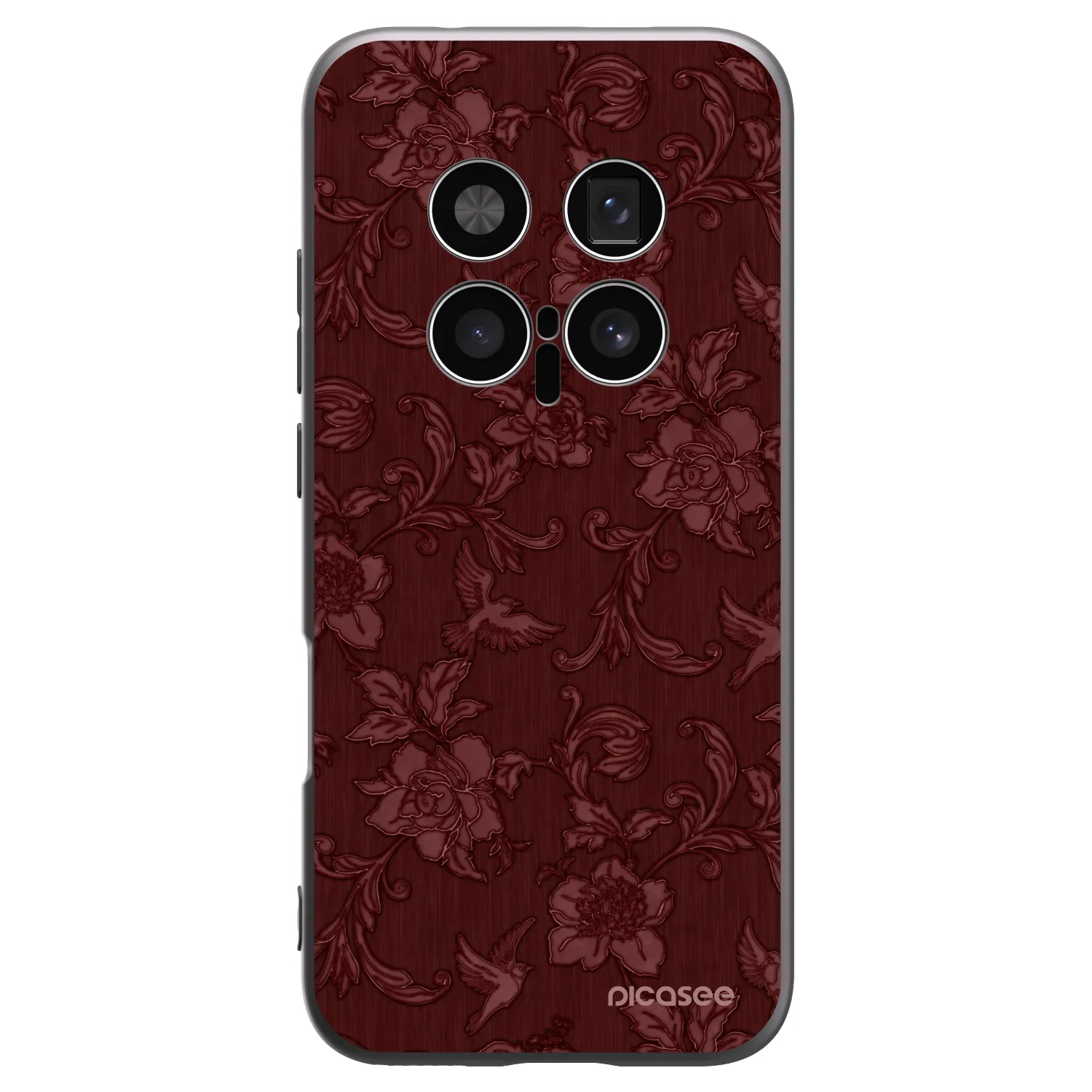 Picasee Μαύρη θήκη σιλικόνης για Honor Magic8 Pro 5G - Red Elegance