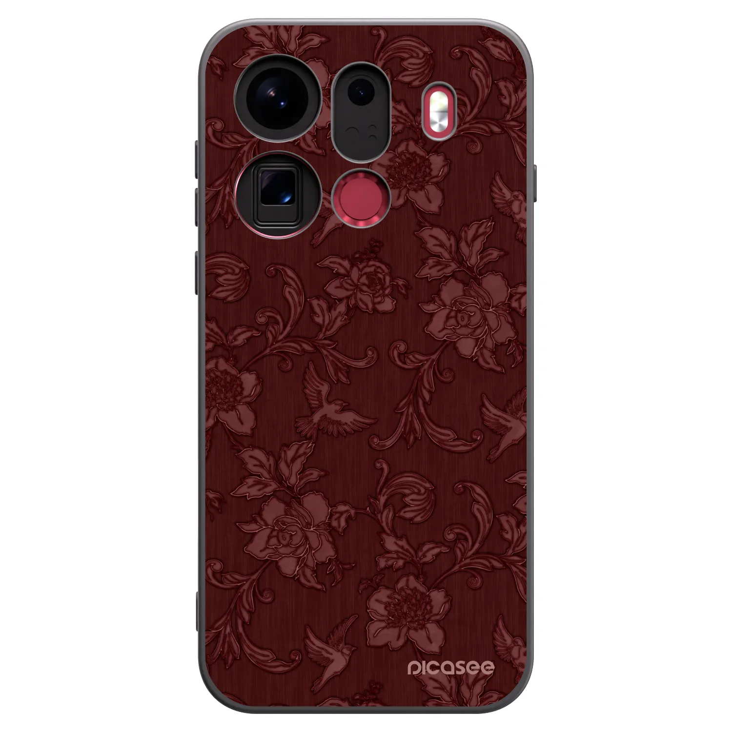 Picasee Μαύρη θήκη σιλικόνης για OPPO Find X9 Pro - Red Elegance