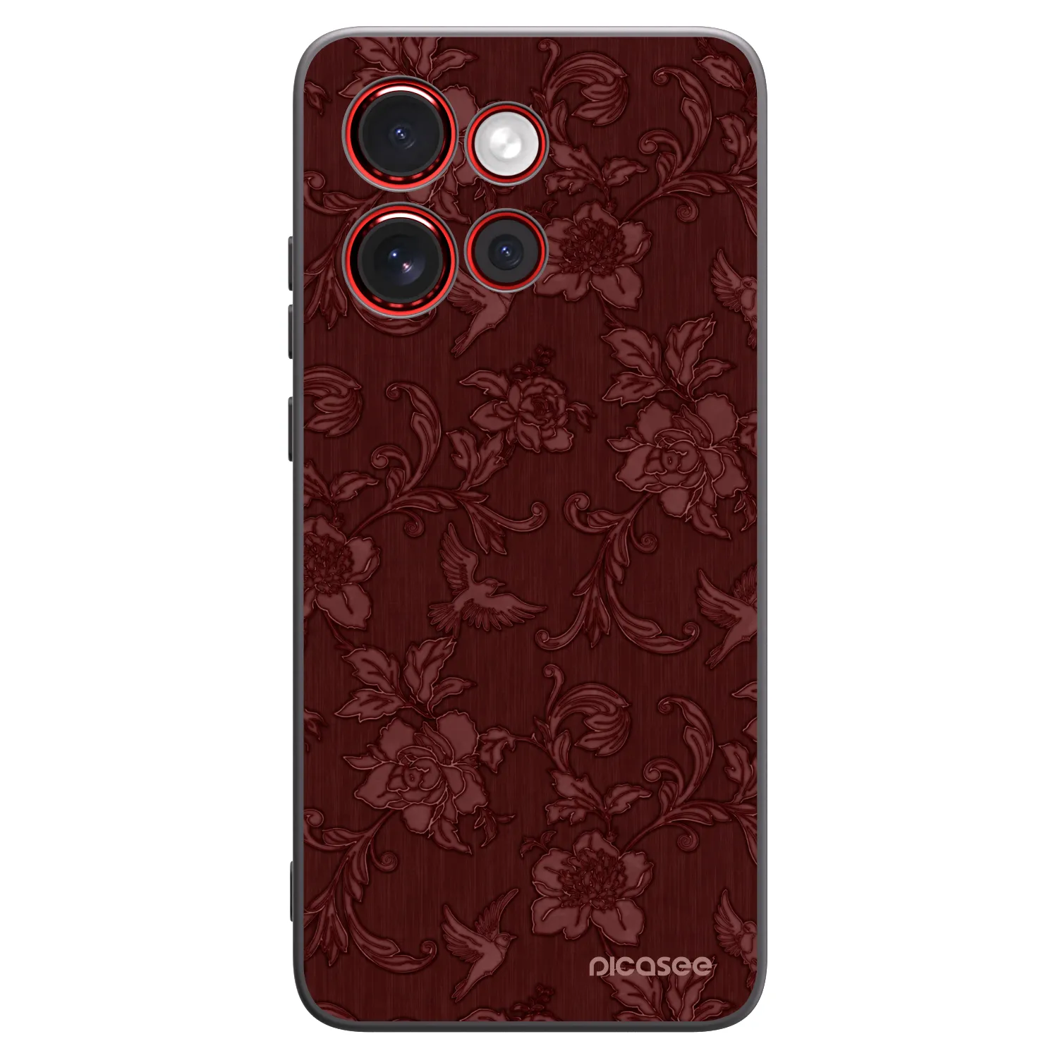 Picasee Μαύρη θήκη σιλικόνης για Motorola Edge 60 Neo 5G - Red Elegance