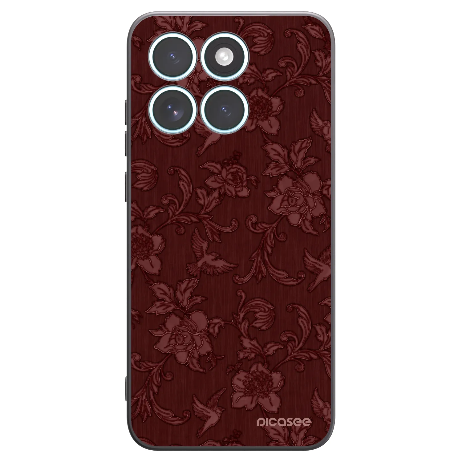 Picasee Μαύρη θήκη σιλικόνης για Motorola Edge 70 Fusion - Red Elegance