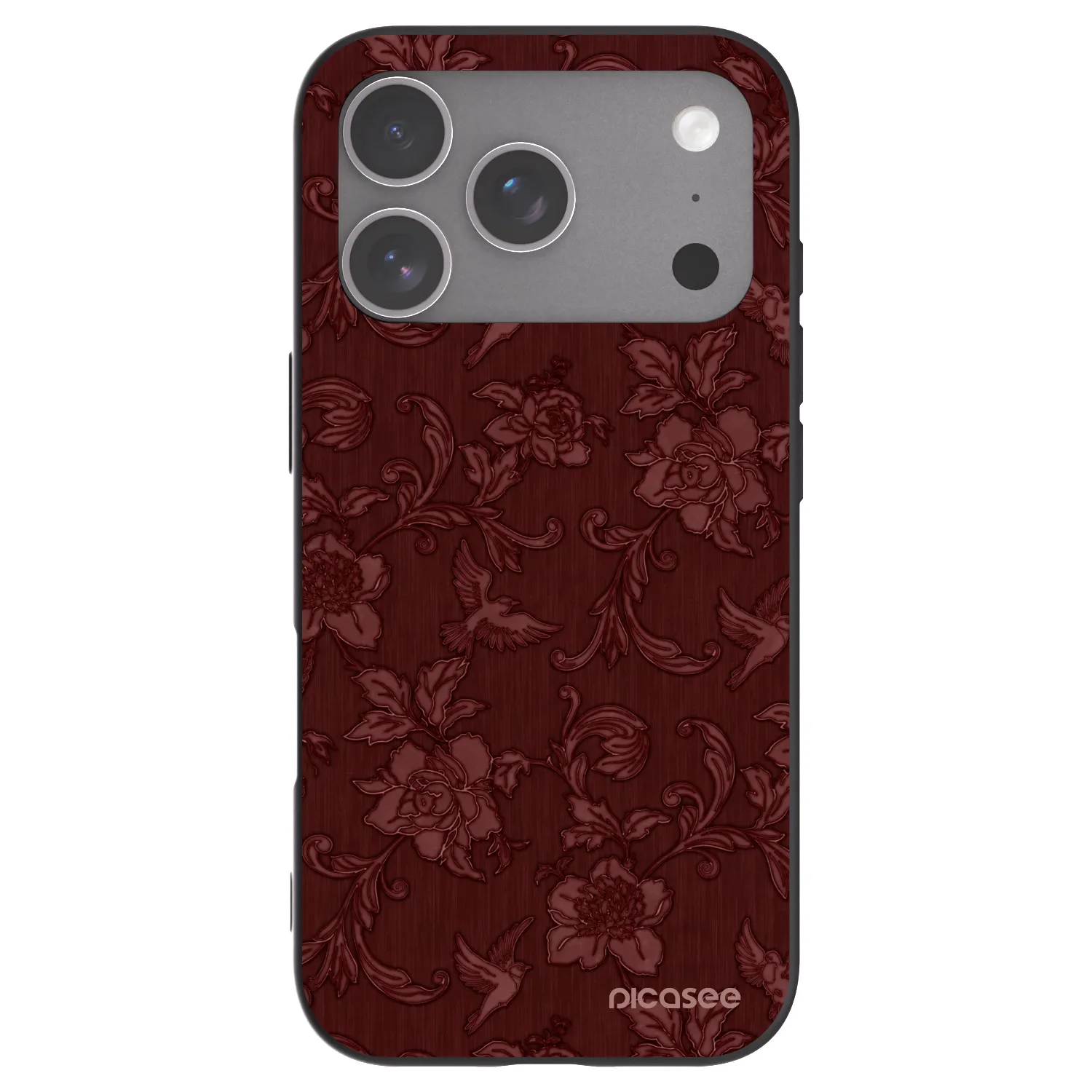 Picasee Μαύρη θήκη σιλικόνης για Apple iPhone 18 Pro - Red Elegance