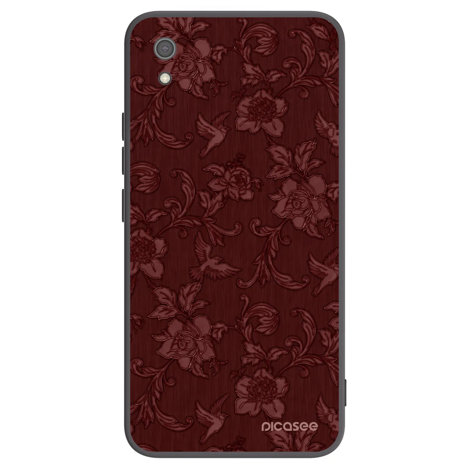 Picasee Μαύρη θήκη σιλικόνης για Xiaomi Redmi 7A - Red Elegance