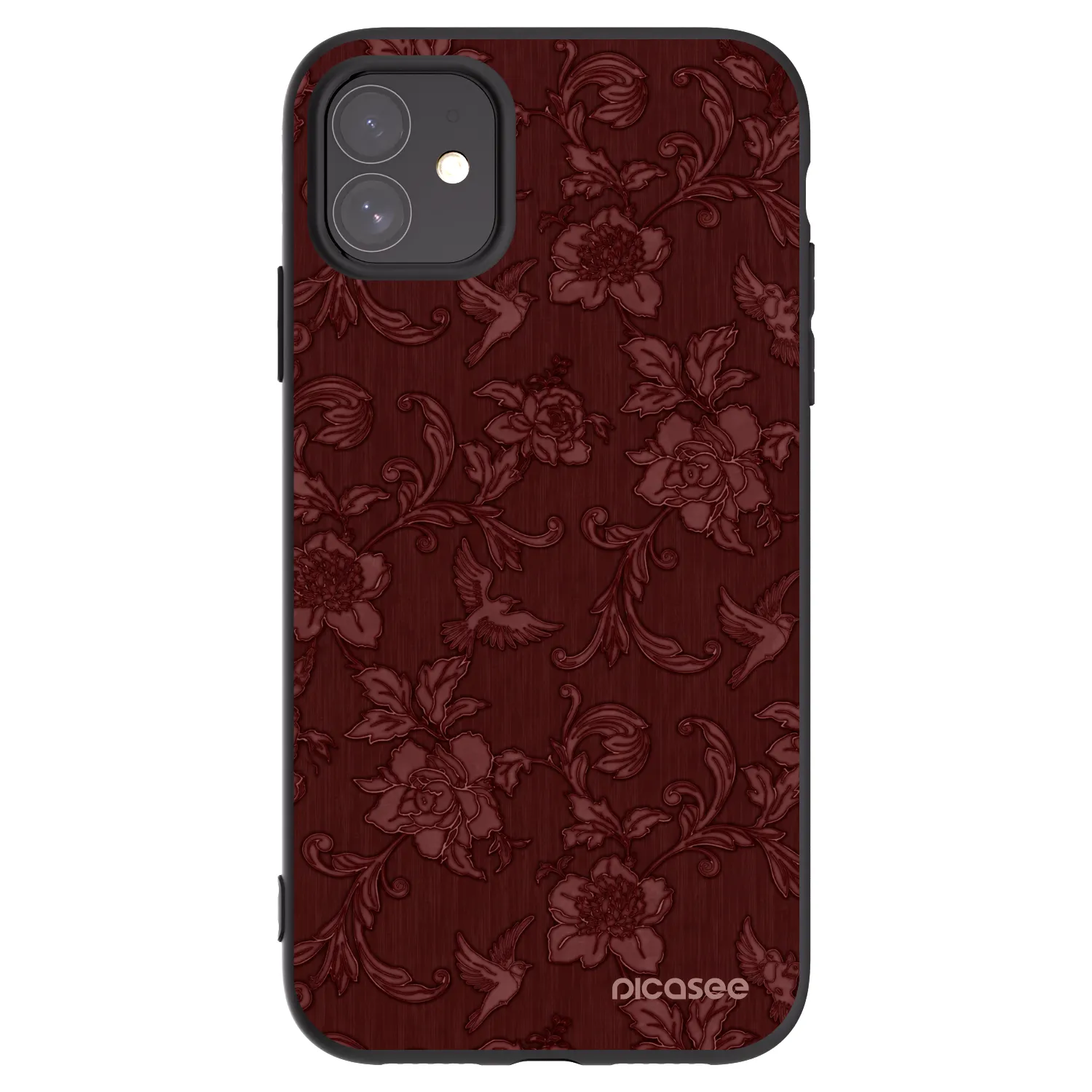 Picasee Μαύρη θήκη σιλικόνης για Apple iPhone 11 - Red Elegance