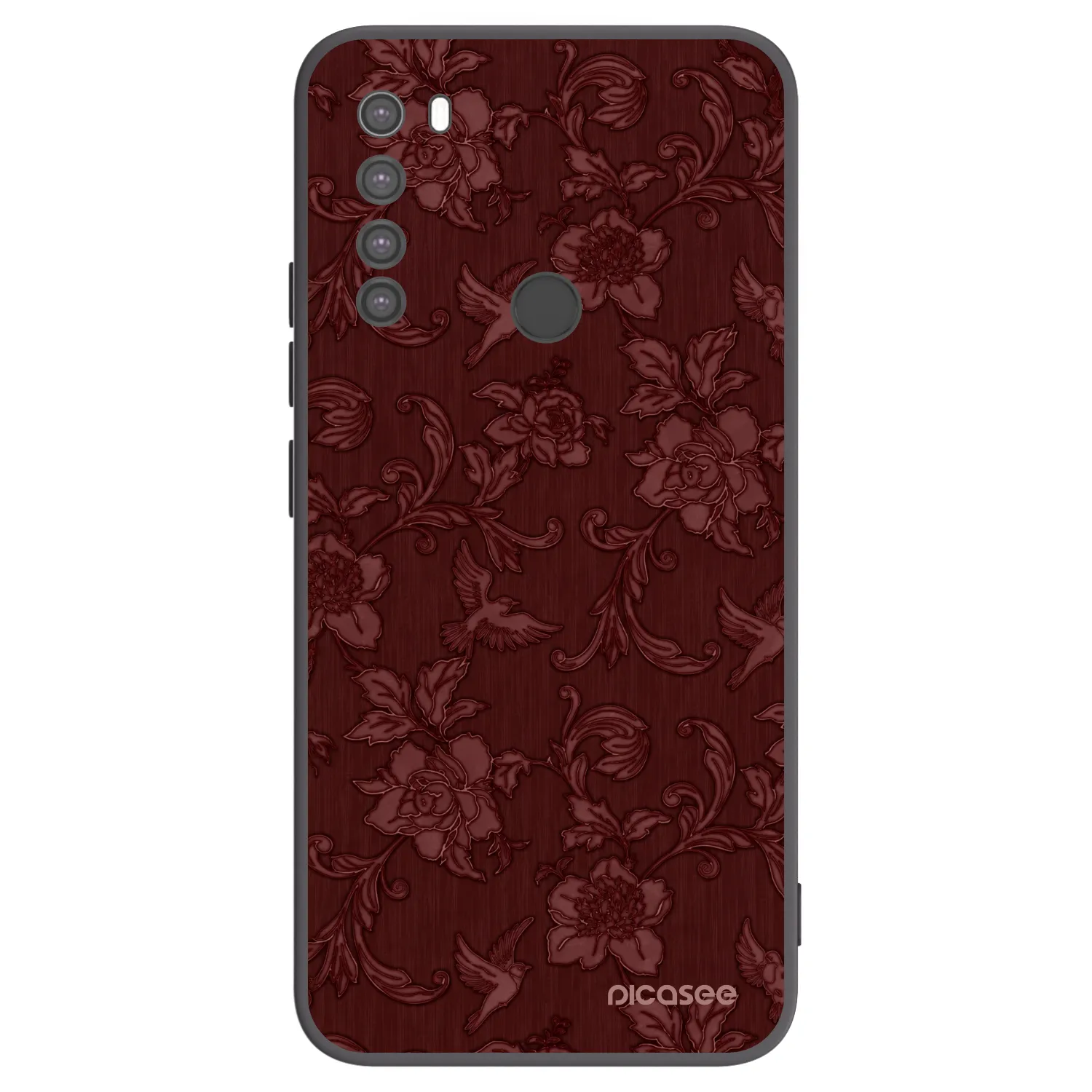 Picasee Μαύρη θήκη σιλικόνης για Xiaomi Redmi Note 8 - Red Elegance