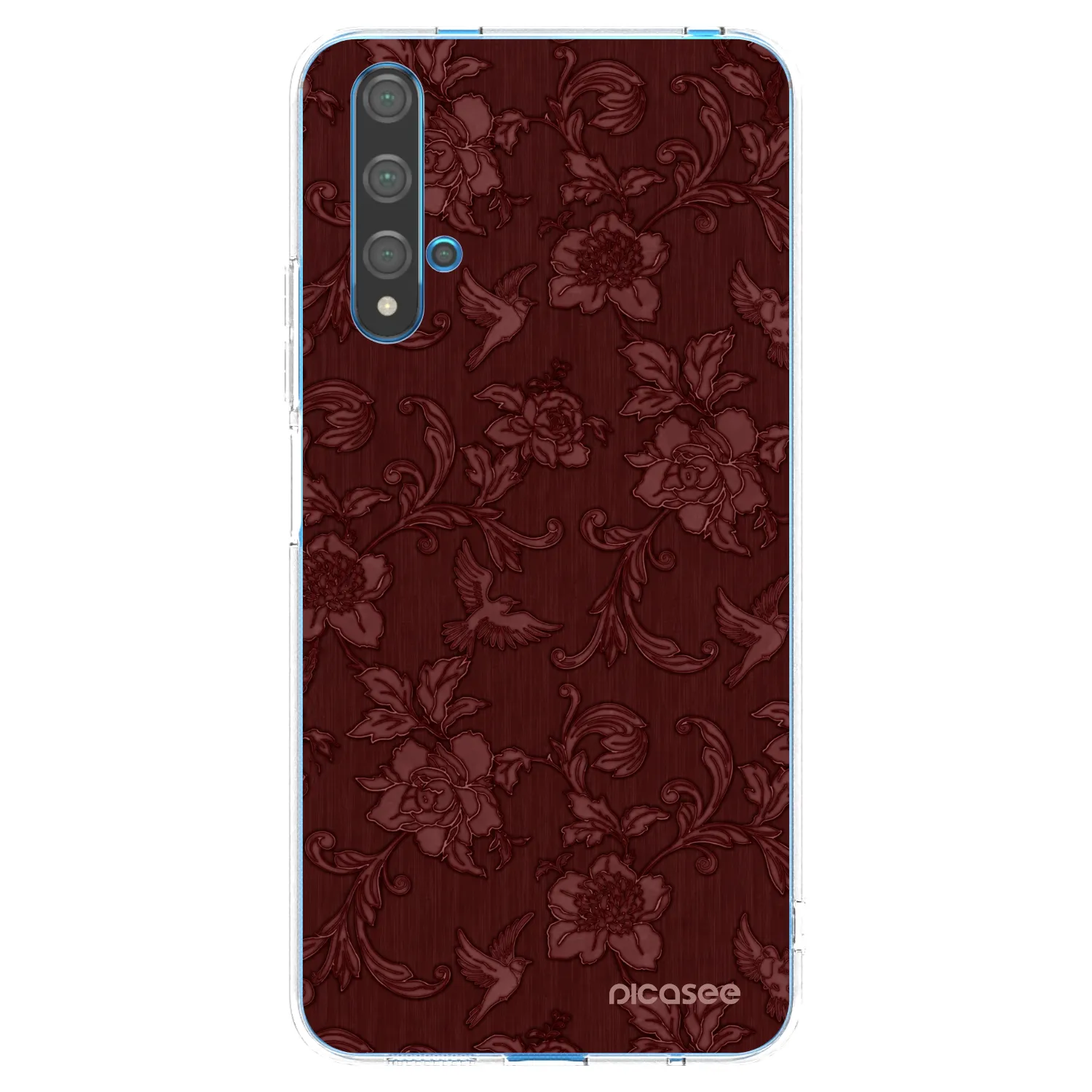 Picasee διαφανής θήκη σιλικόνης Huawei Nova 5T - Red Elegance