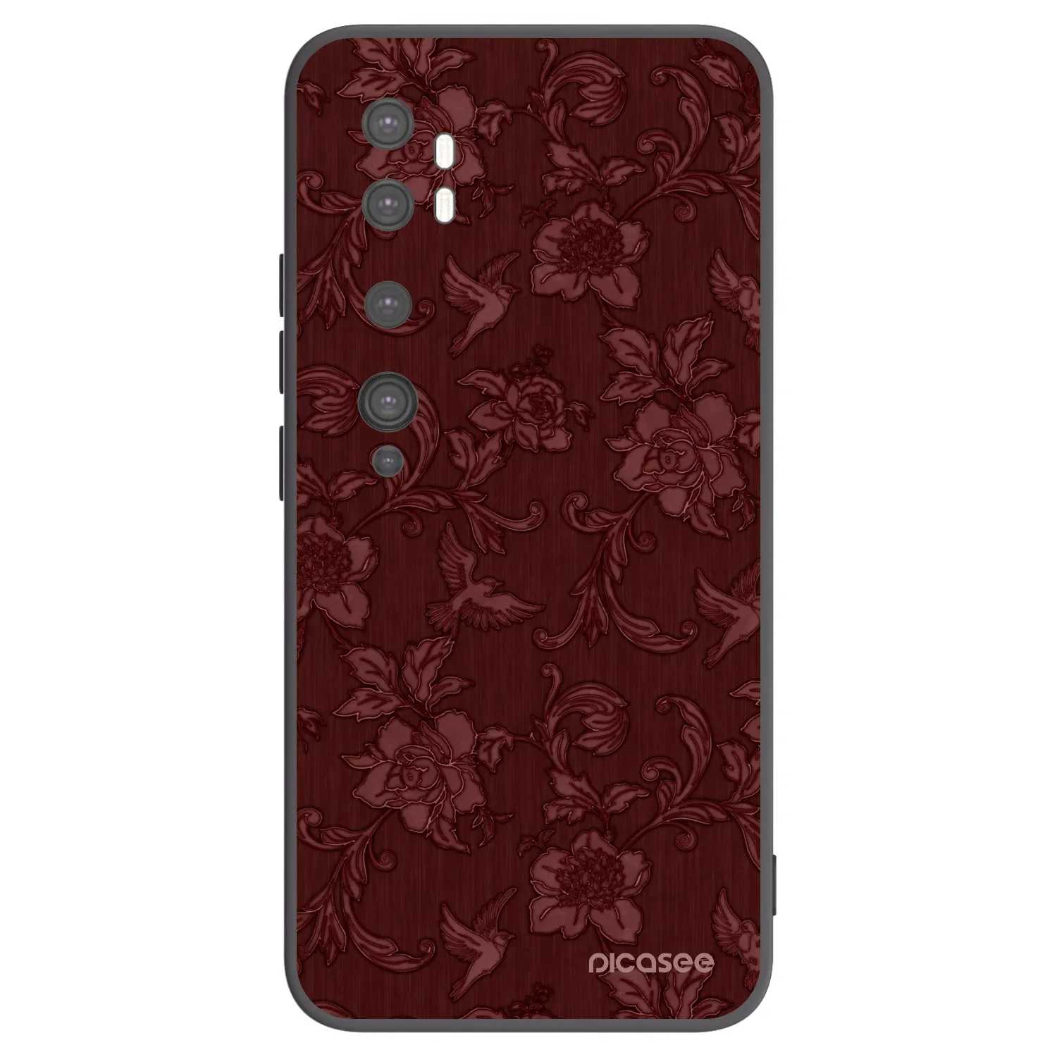Picasee Μαύρη θήκη σιλικόνης για Xiaomi Mi Note 10 (Pro) - Red Elegance