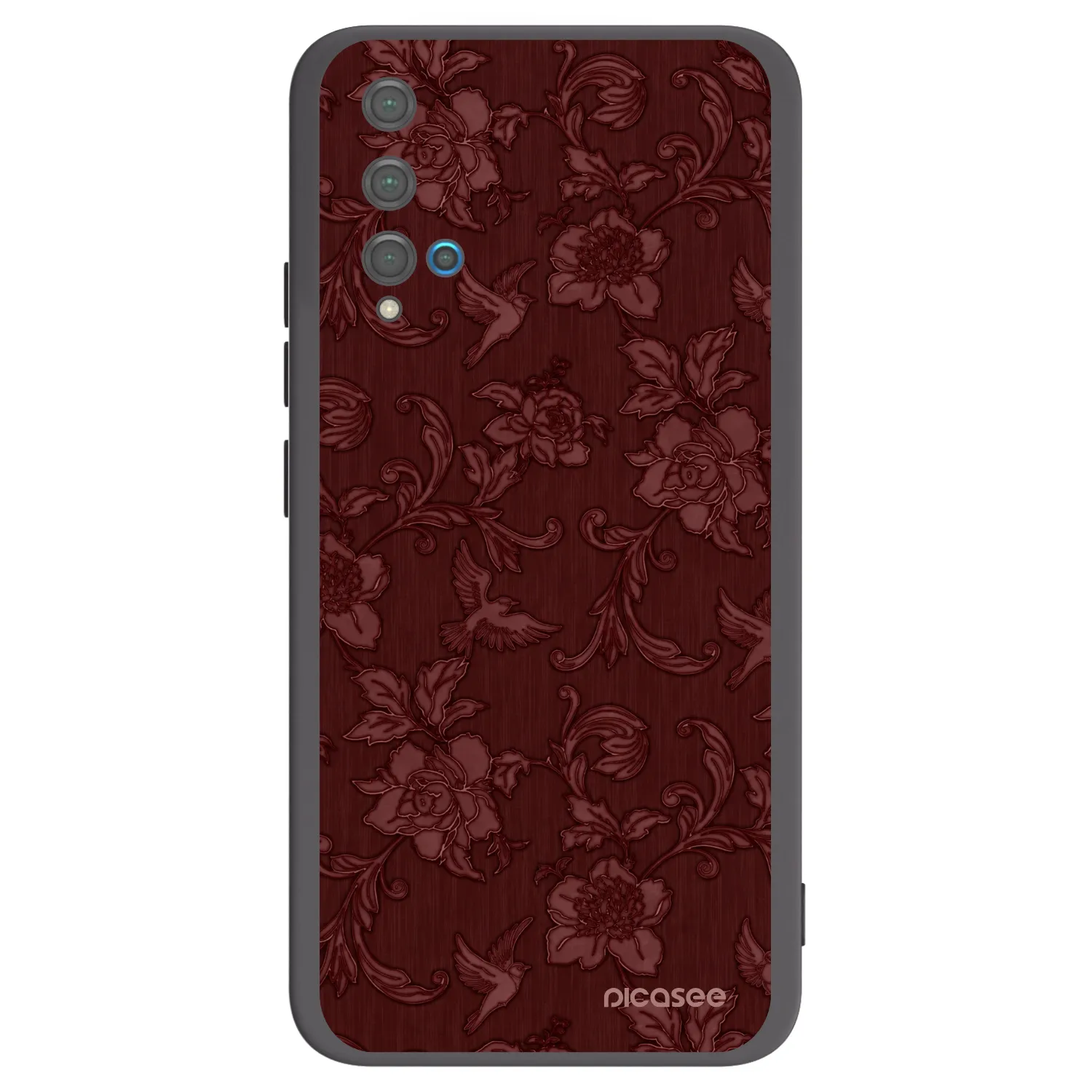 Picasee Μαύρη θήκη σιλικόνης για Huawei Nova 5T - Red Elegance