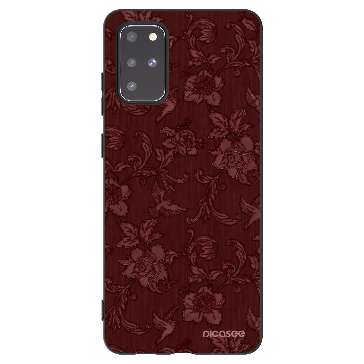 Picasee Μαύρη θήκη σιλικόνης για Samsung Galaxy S20+ G985F - Red Elegance