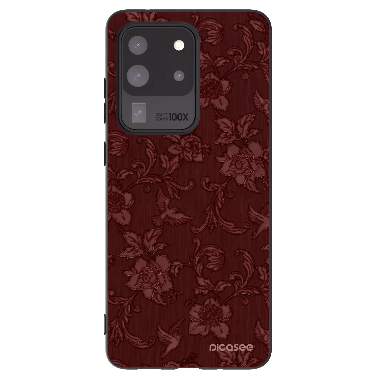Picasee Μαύρη θήκη σιλικόνης για Samsung Galaxy S20 Ultra 5G G988F - Red Elegance