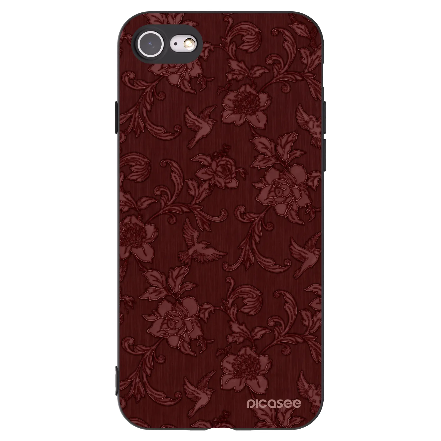 Picasee Μαύρη θήκη σιλικόνης για Apple iPhone SE 2020 - Red Elegance
