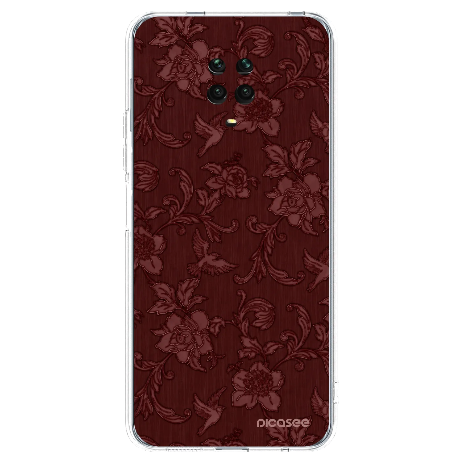 Picasee διαφανής θήκη σιλικόνης Xiaomi Redmi Note 9 Pro - Red Elegance