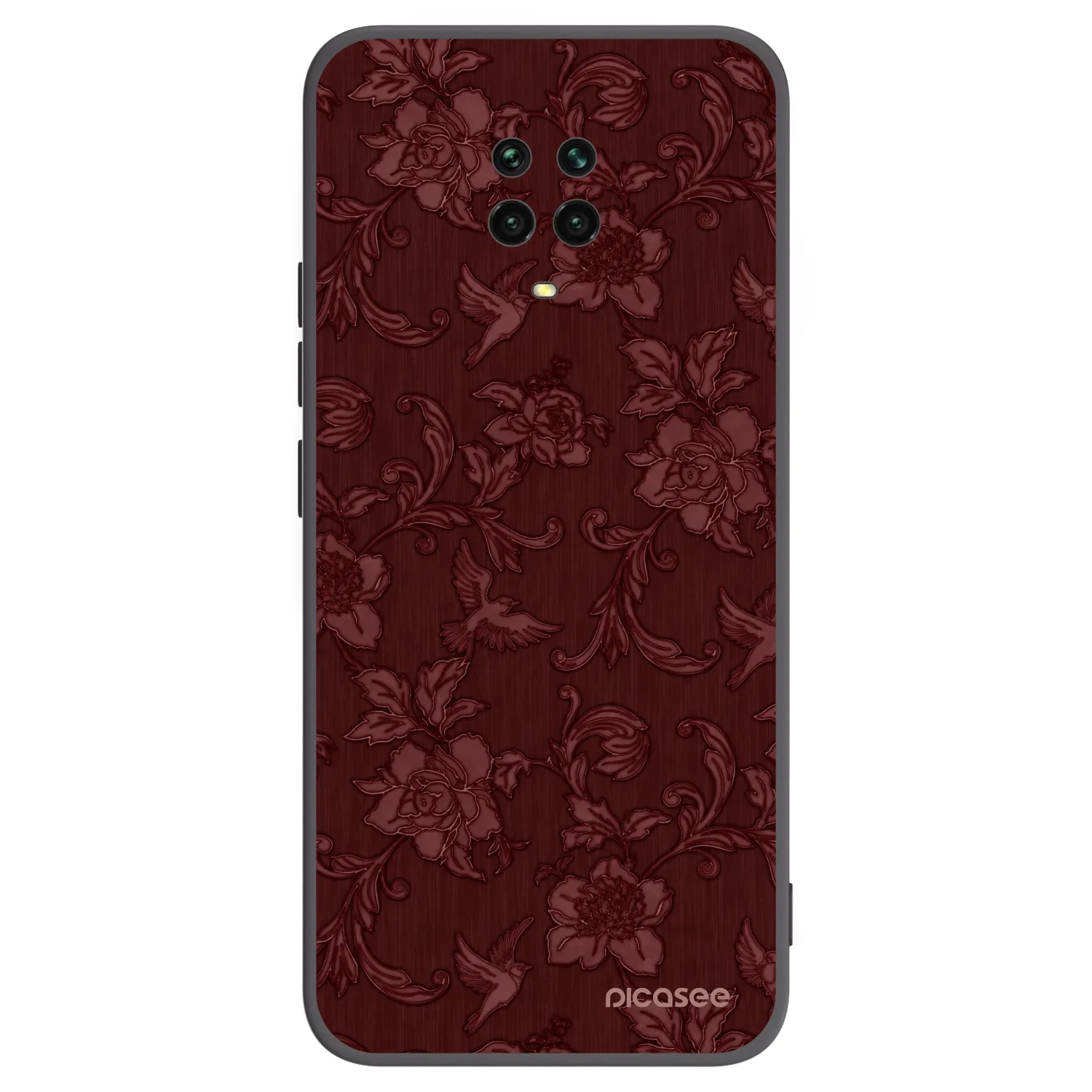 Picasee Μαύρη θήκη σιλικόνης για Xiaomi Redmi Note 9 Pro - Red Elegance