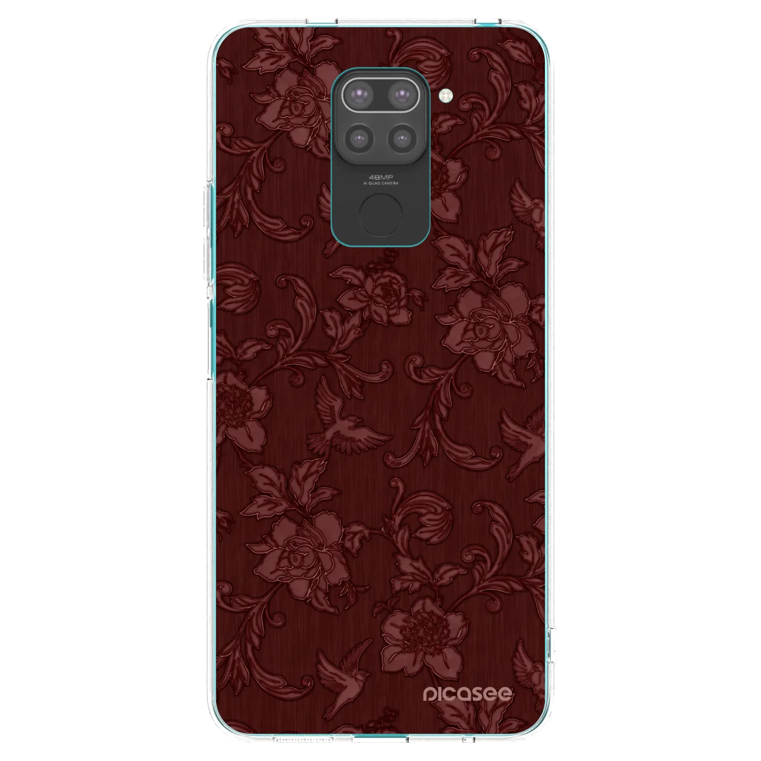 Picasee Μαύρη θήκη σιλικόνης για Xiaomi Redmi Note 9 - Red Elegance