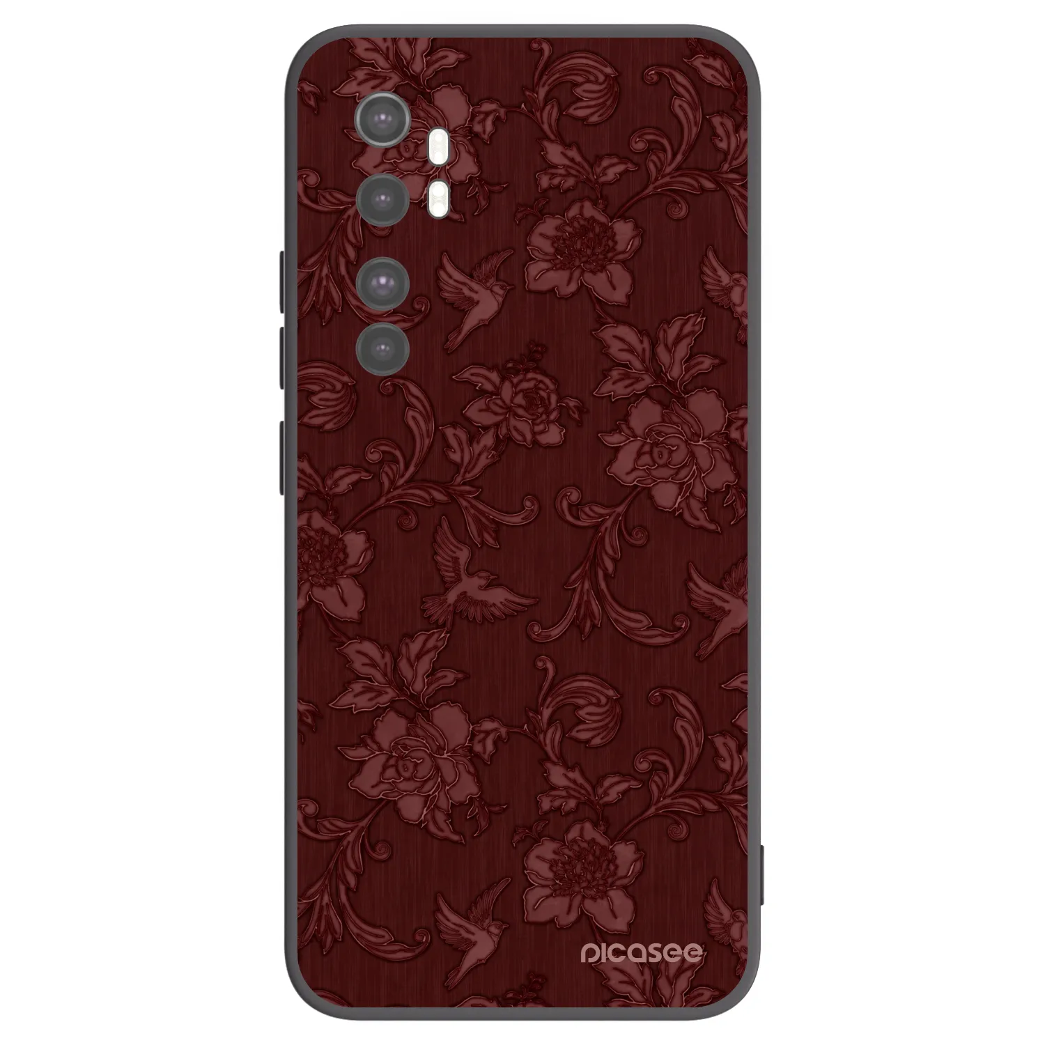 Picasee Μαύρη θήκη σιλικόνης για Xiaomi Mi Note 10 Lite - Red Elegance