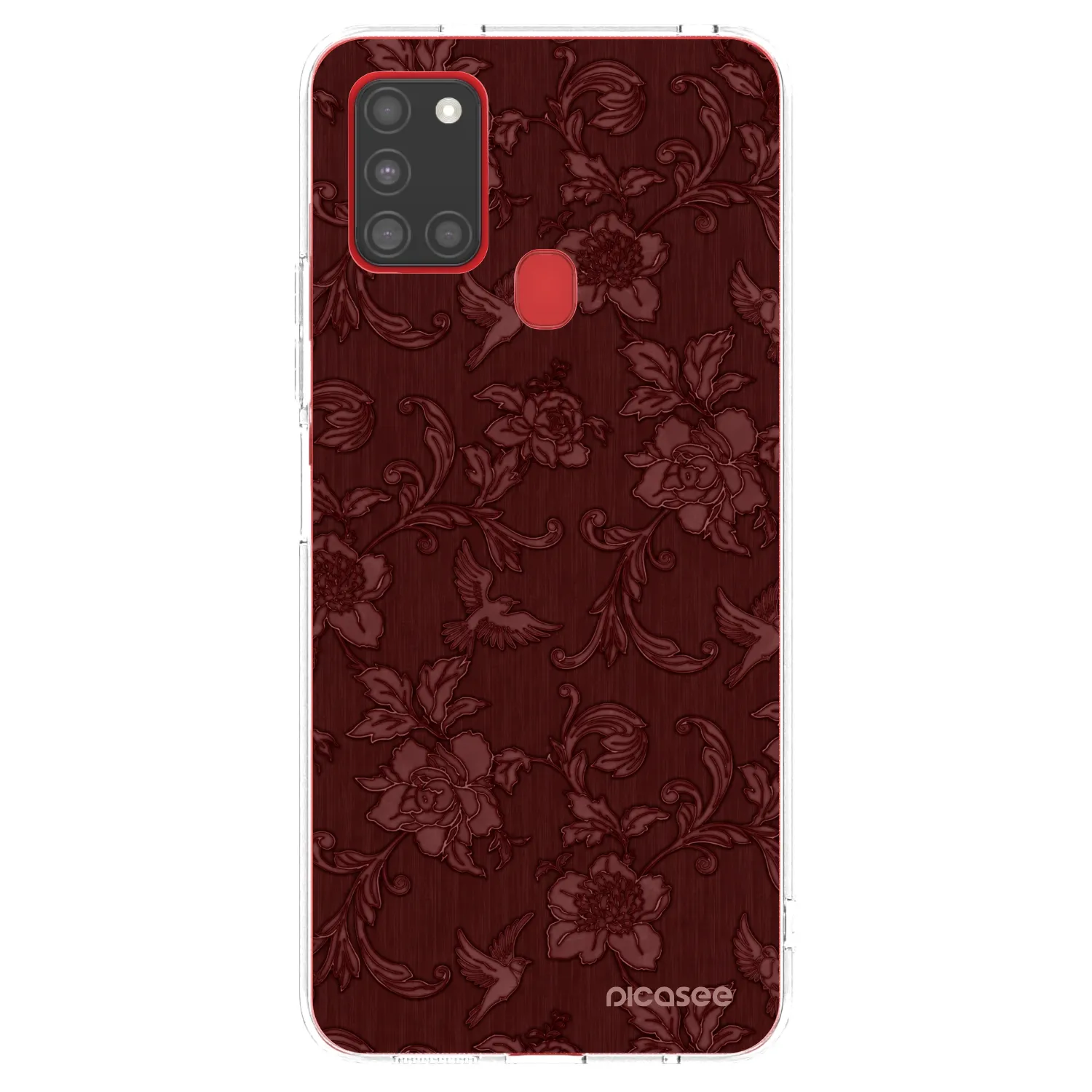 Picasee διαφανής θήκη σιλικόνης Samsung Galaxy A21s - Red Elegance