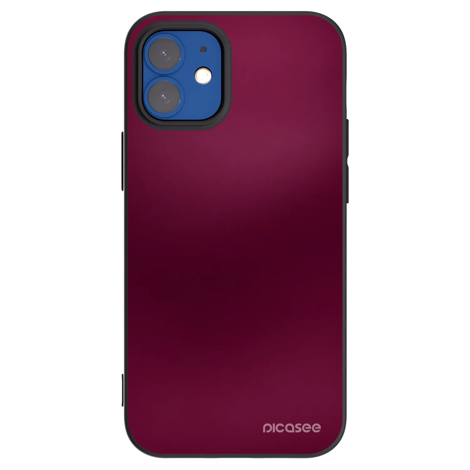 Picasee Μαύρη θήκη σιλικόνης για Apple iPhone 12 mini - Velvet Bordeaux