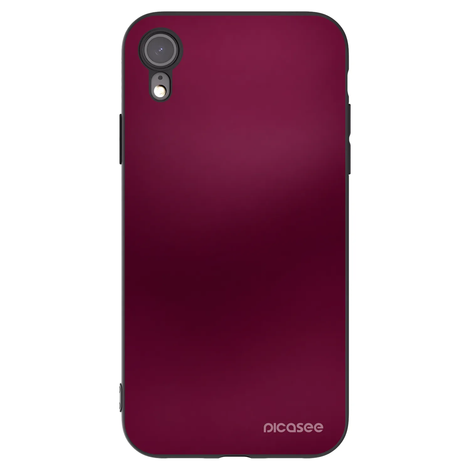 Picasee Μαύρη θήκη σιλικόνης για Apple iPhone XR - Velvet Bordeaux