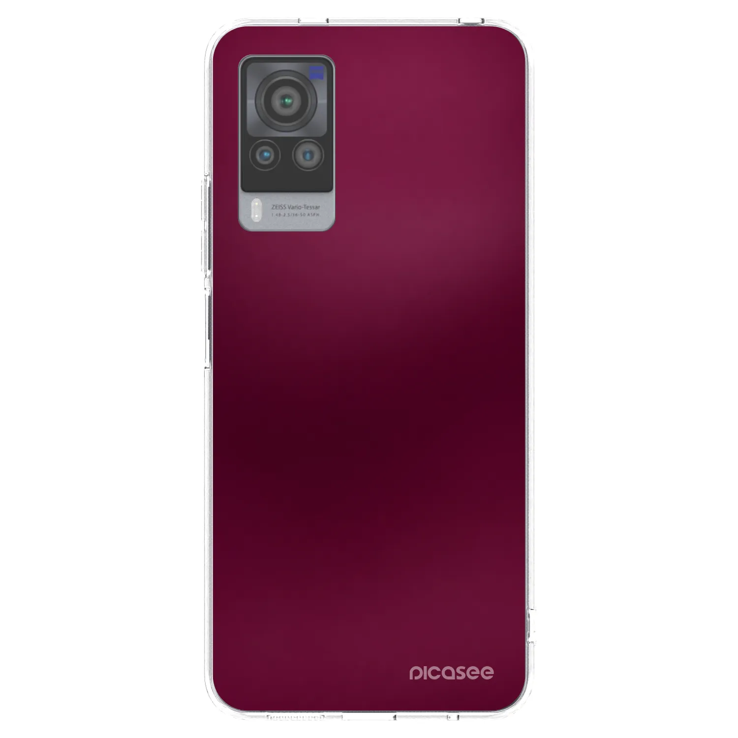 Picasee διαφανής θήκη σιλικόνης Vivo X60 Pro 5G - Velvet Bordeaux