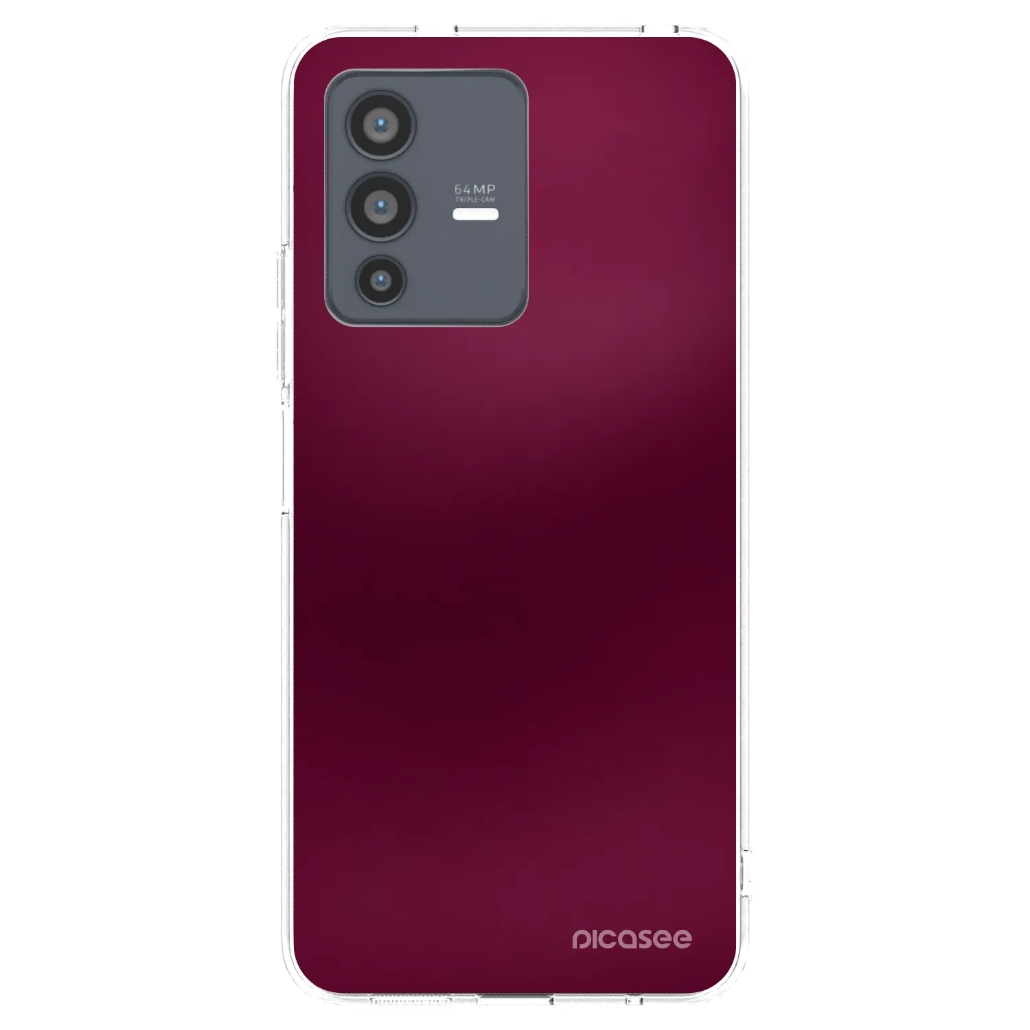 Picasee διαφανής θήκη σιλικόνης Vivo V23 5G - Velvet Bordeaux
