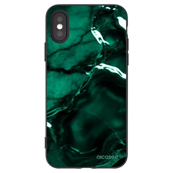 Picasee Μαύρη θήκη σιλικόνης για Apple iPhone X/XS - Dark emerald